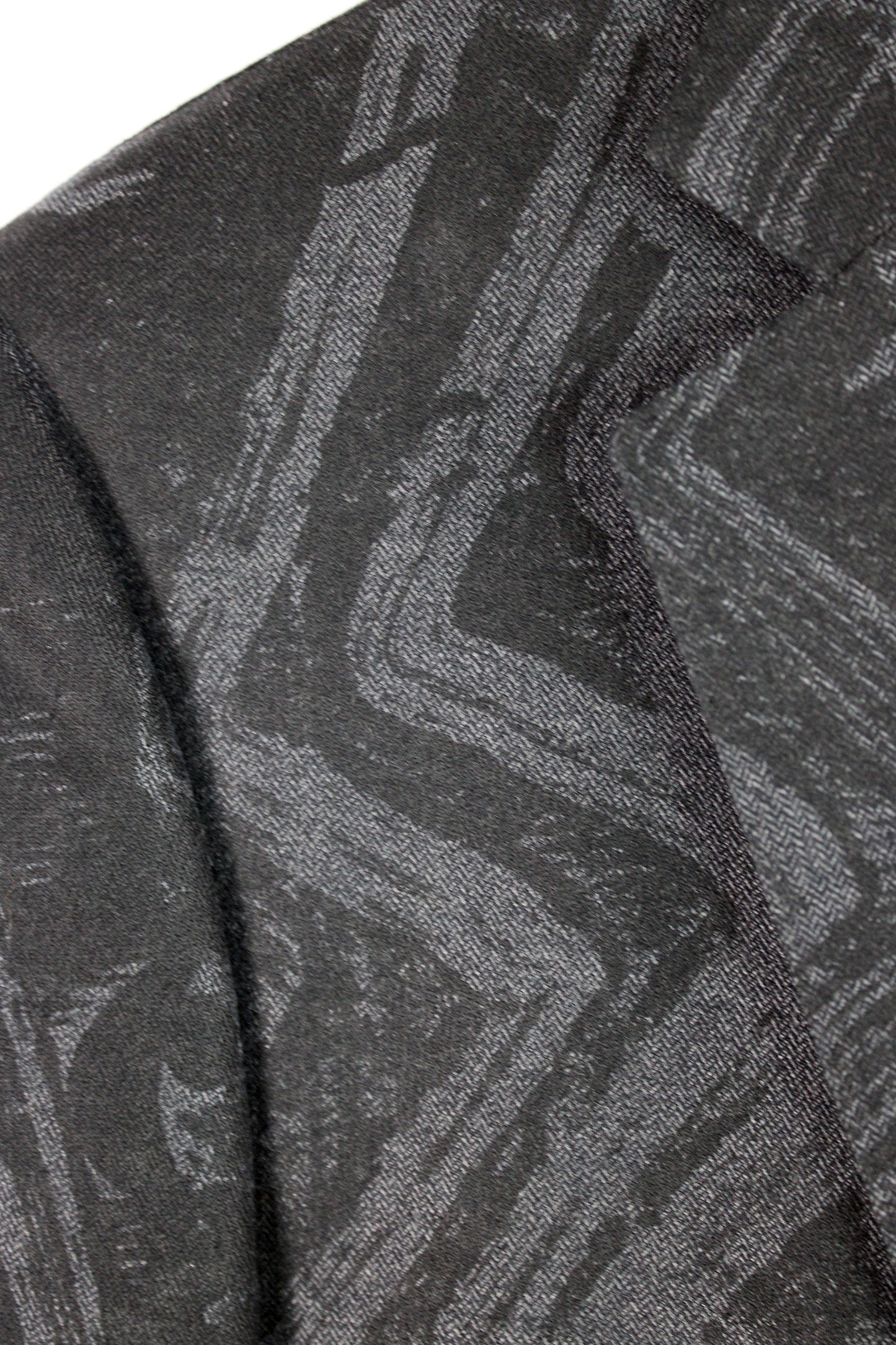 Men's Wool Blazer Grey with One-of-a-kind Mono print in Black