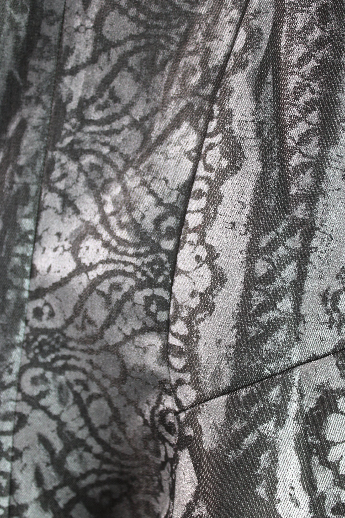 Charcoal Grey Wool Jacket with Pewter Print