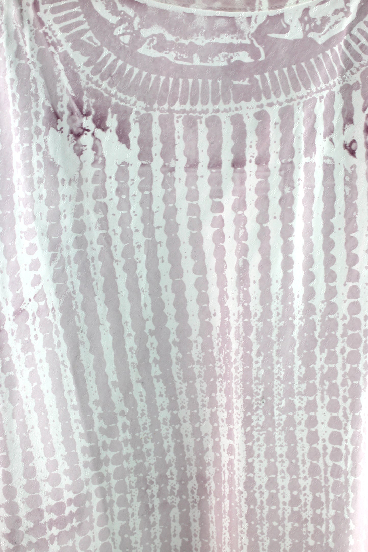 White Cotton Razor Back Top with Pink Print