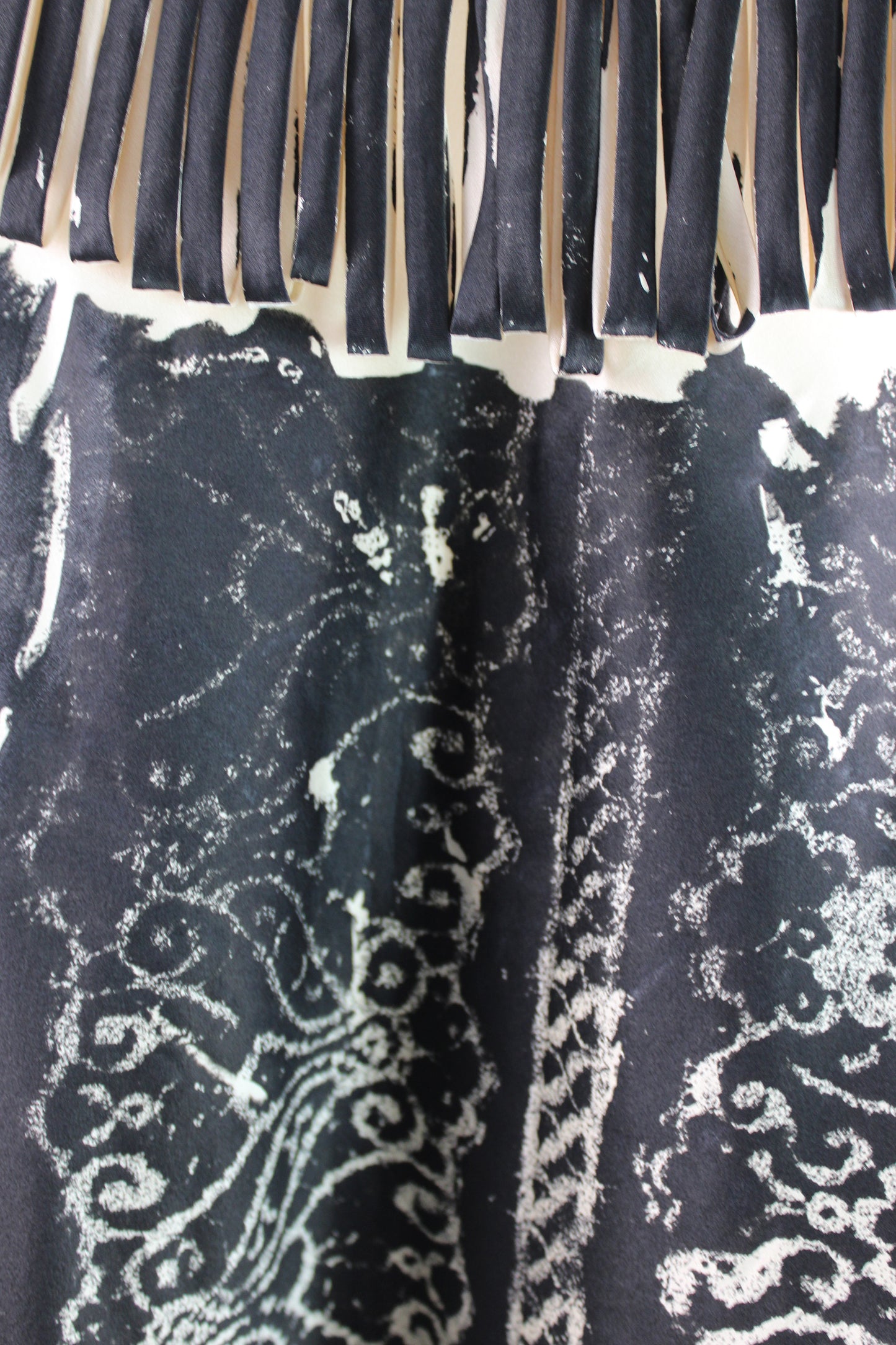 Champagne Silk Razorback with Black Lace print