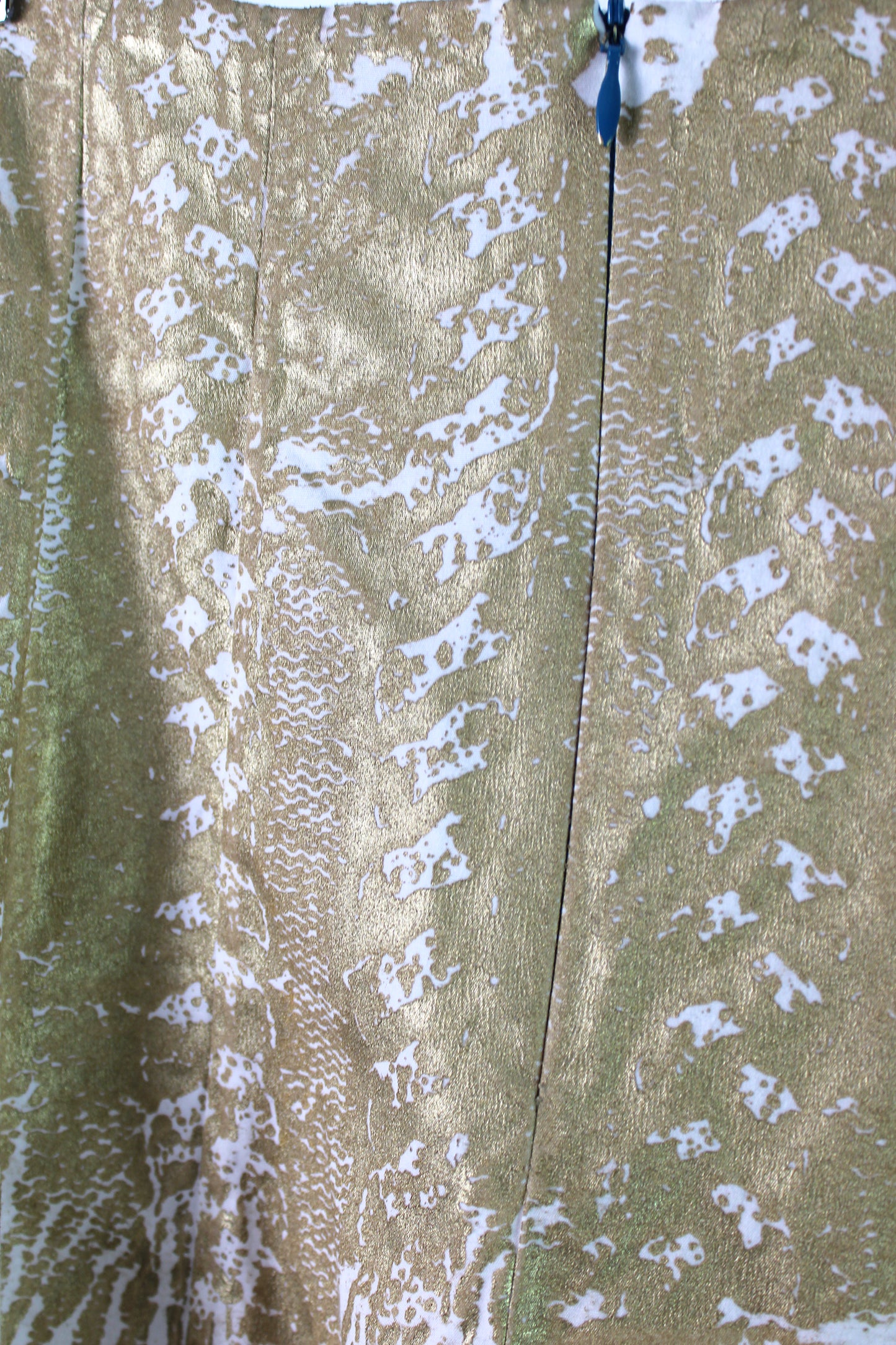 White Cotton Skirt with Champagne Print