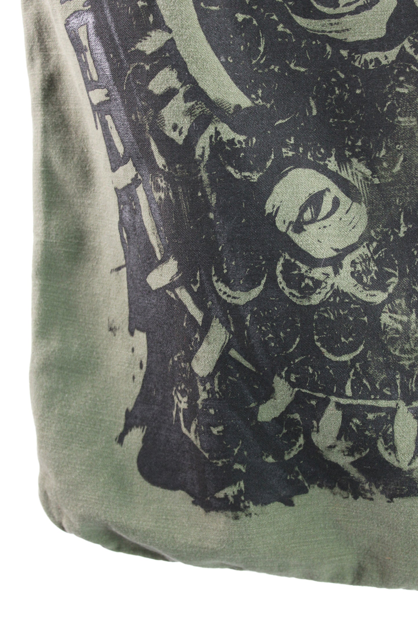 Green Army Laundry Bag with Black Mask Print