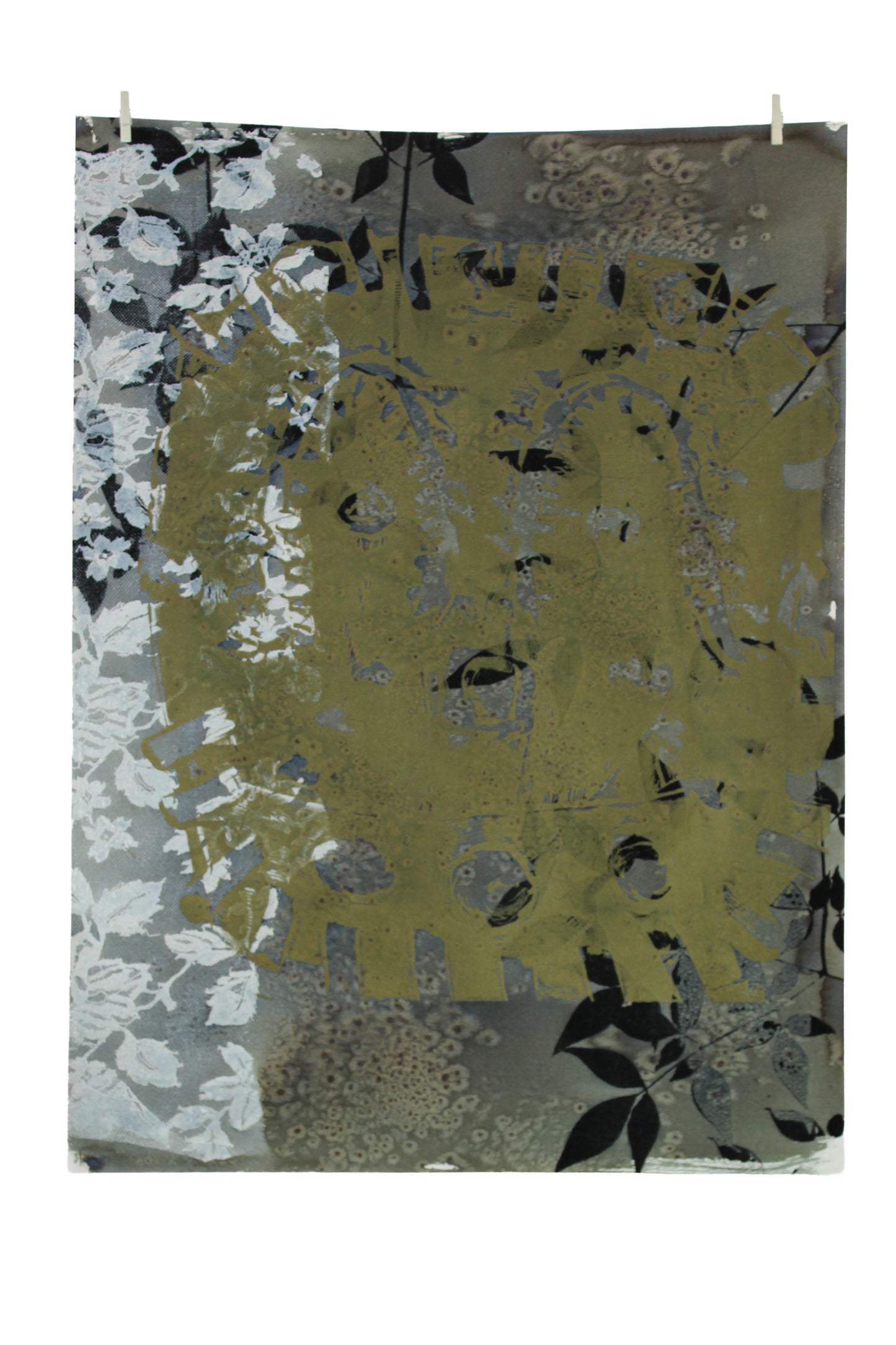 Water Color and Textile Ink Composite Art