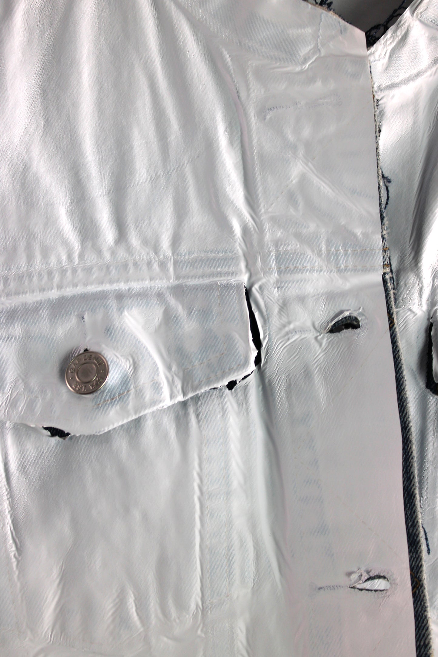 Women's Jean Vest with White Foil