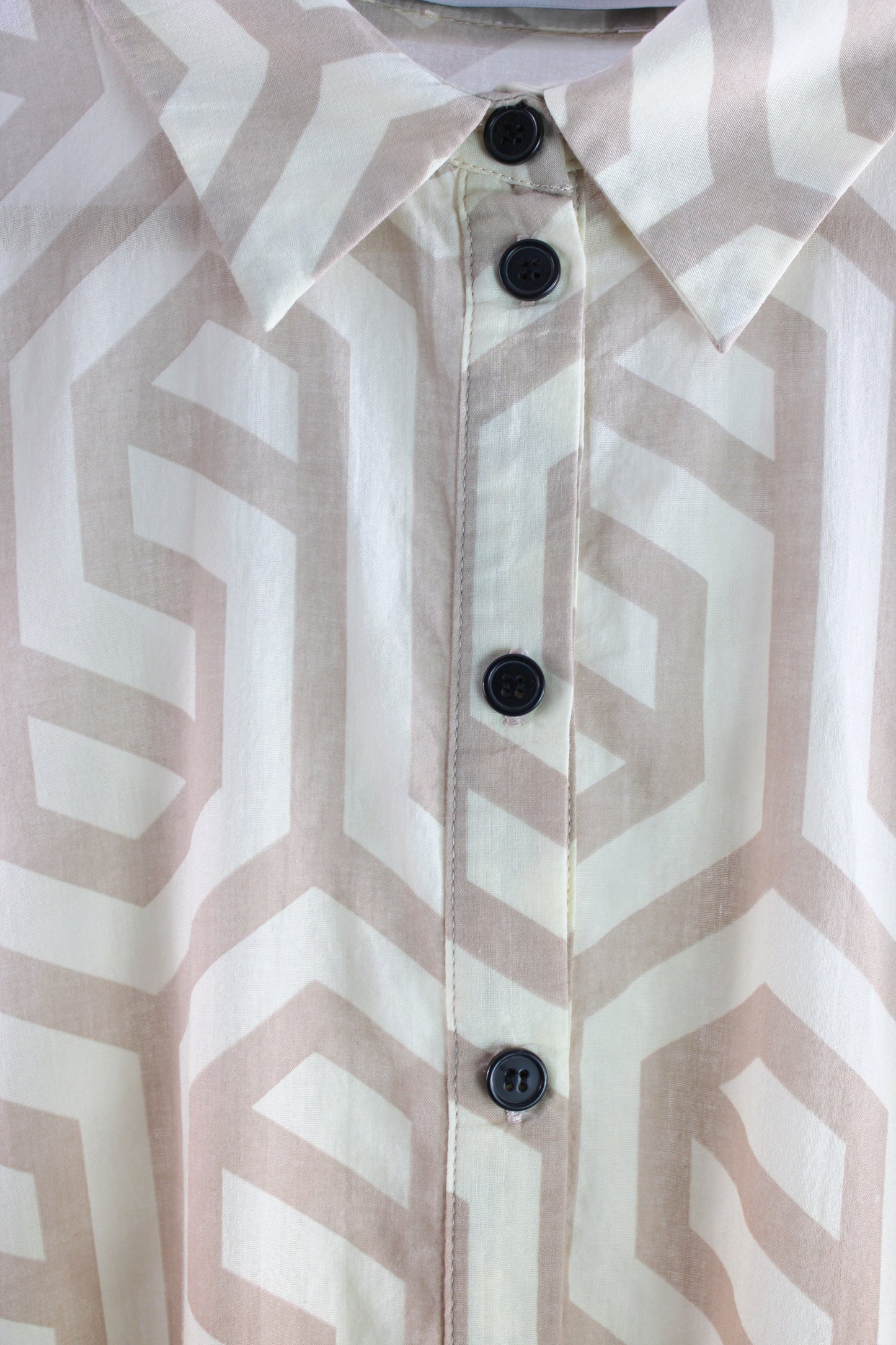 Geometric Black Faded Cotton Prairie Dress