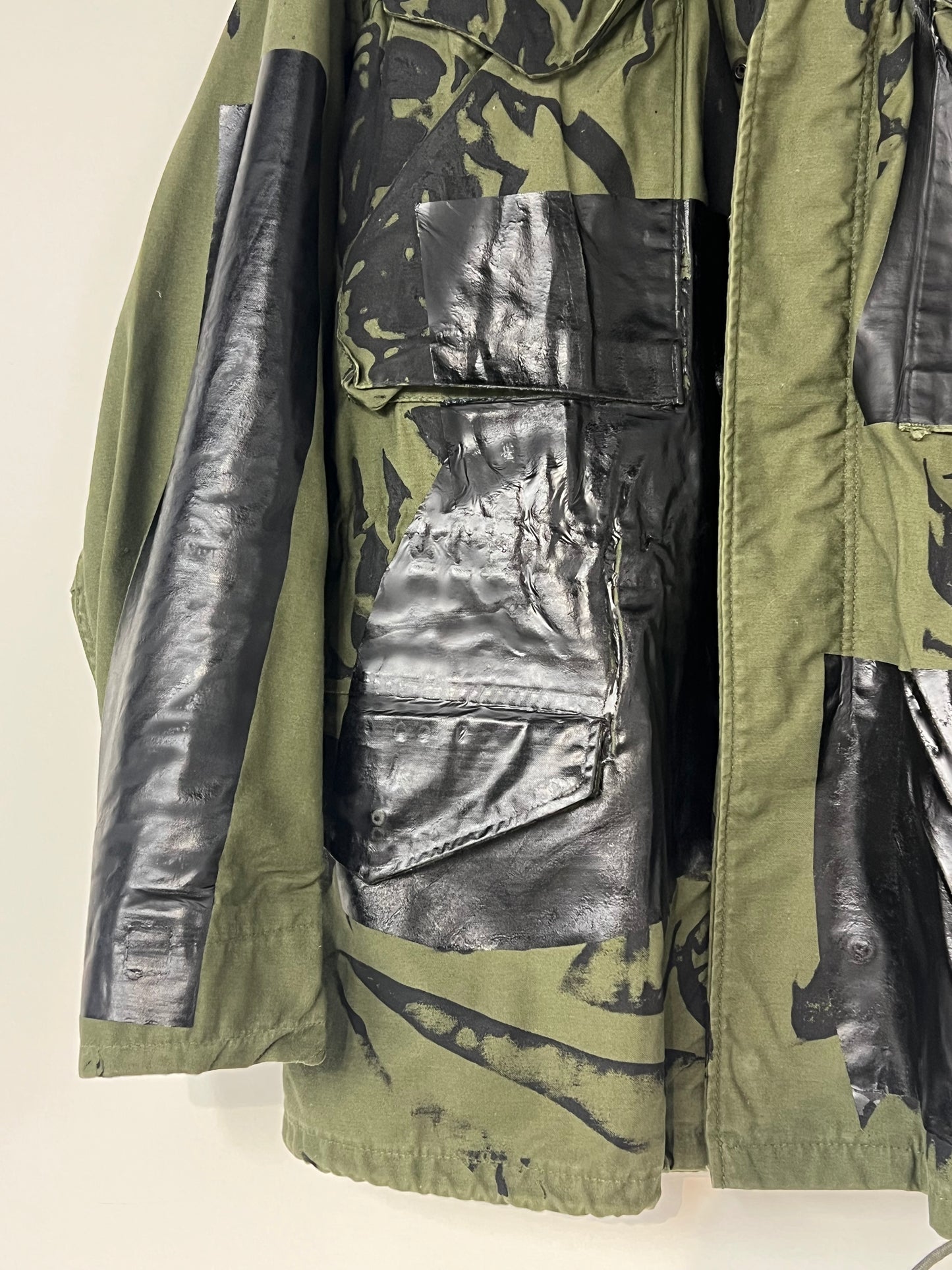 Army Surplus Jacket with Black Print and Foil