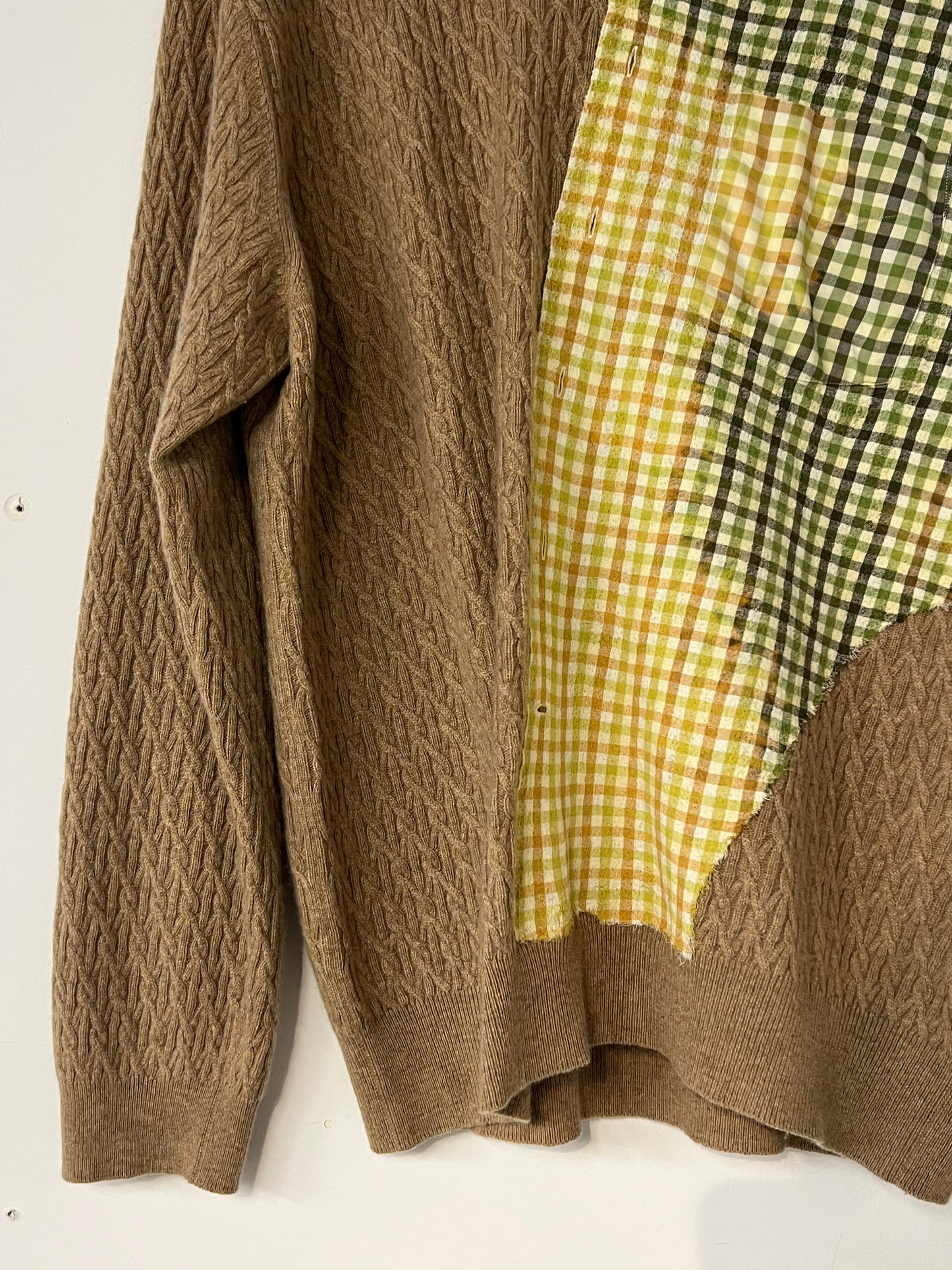 Cashmere Knit Sweater with Cotton Flannel Felted