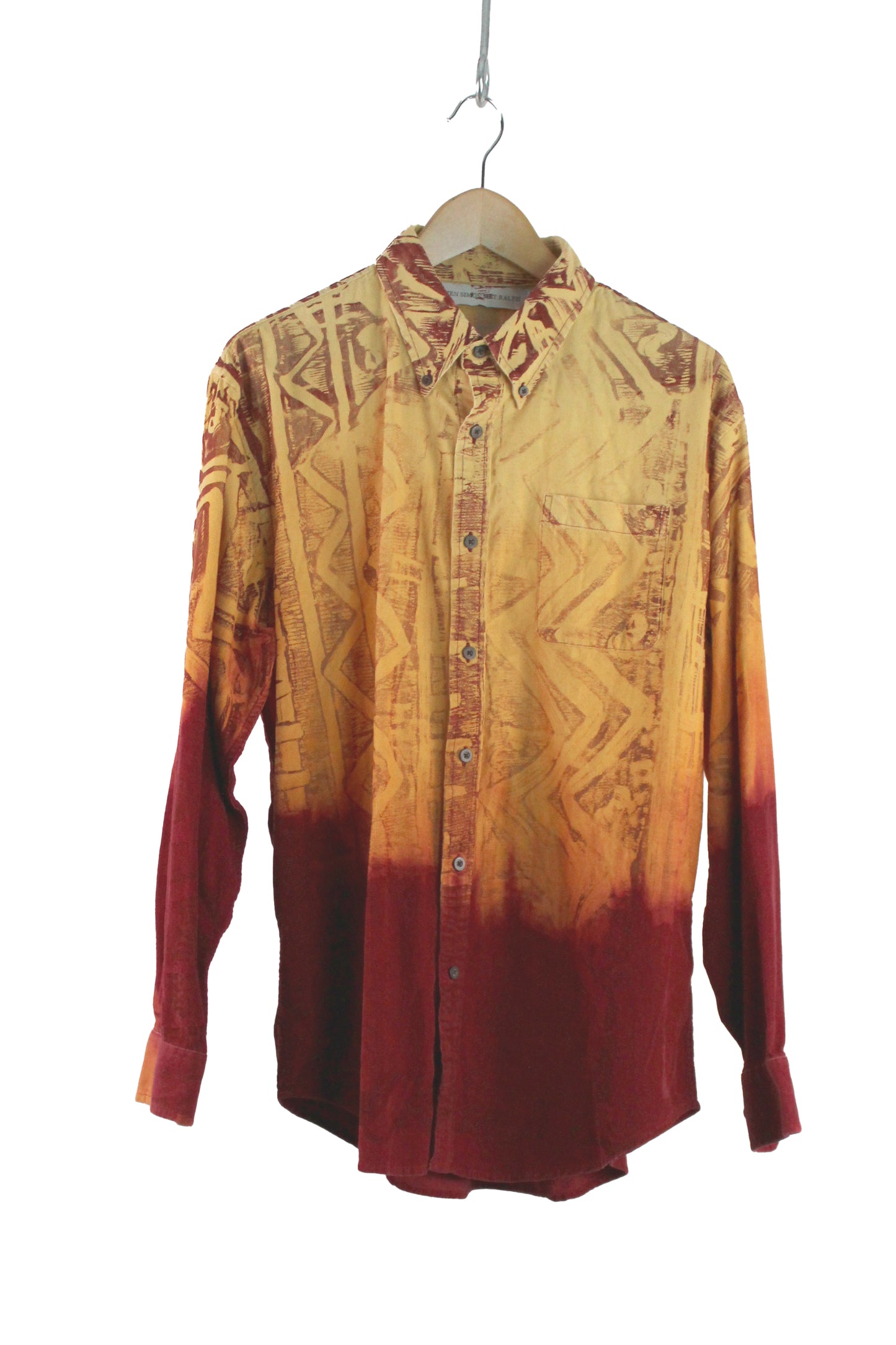 Men's Shirt Red Faded with Red Print