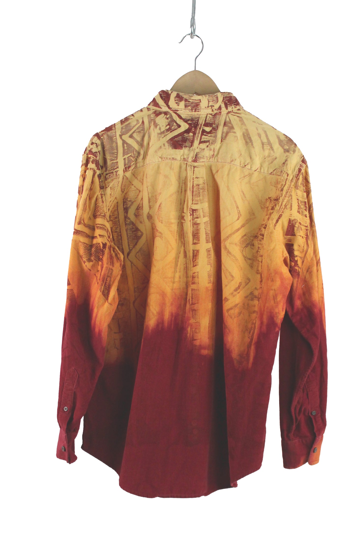 Men's Shirt Red Faded with Red Print