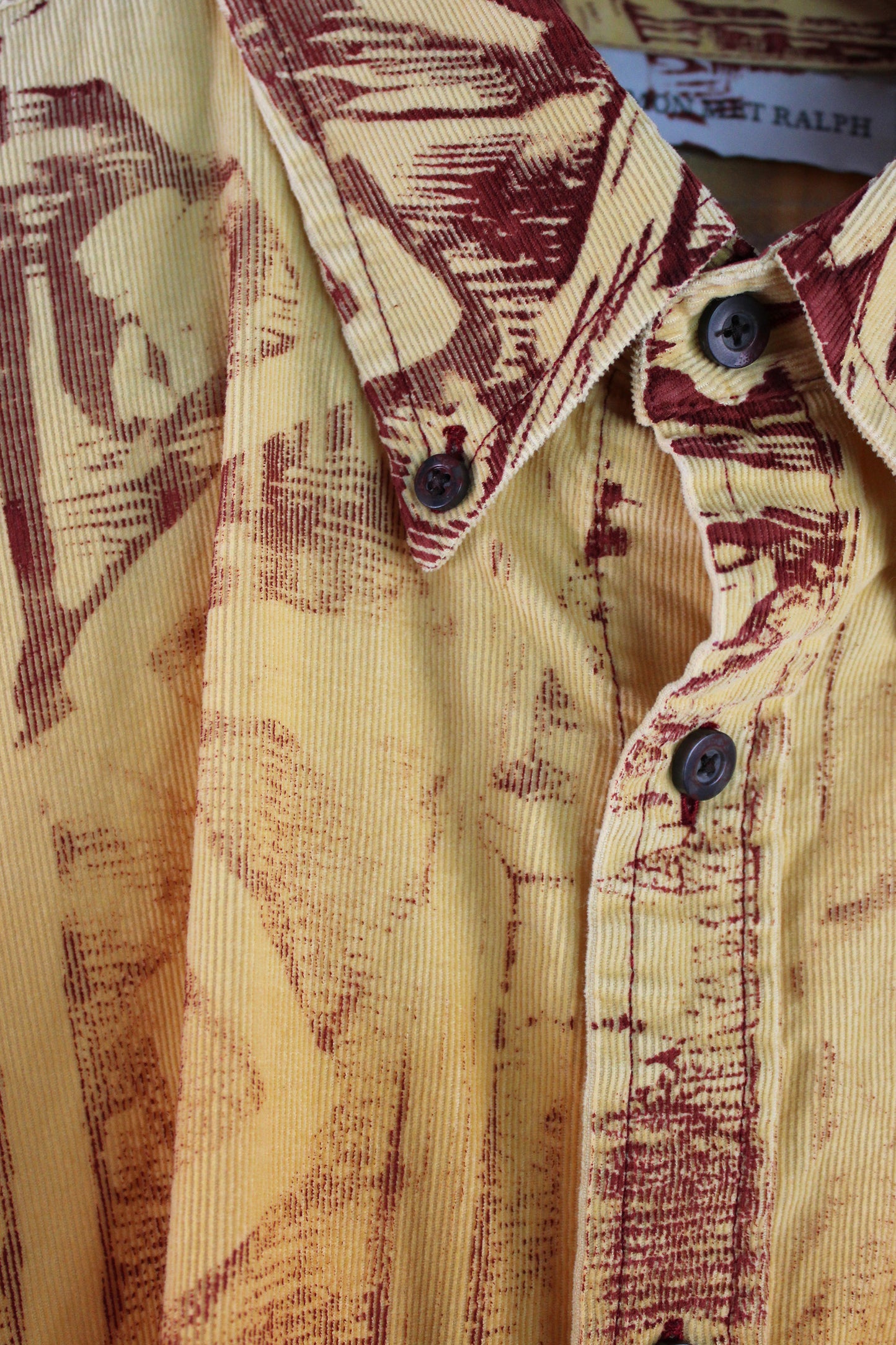 Men's Shirt Red Faded with Red Print