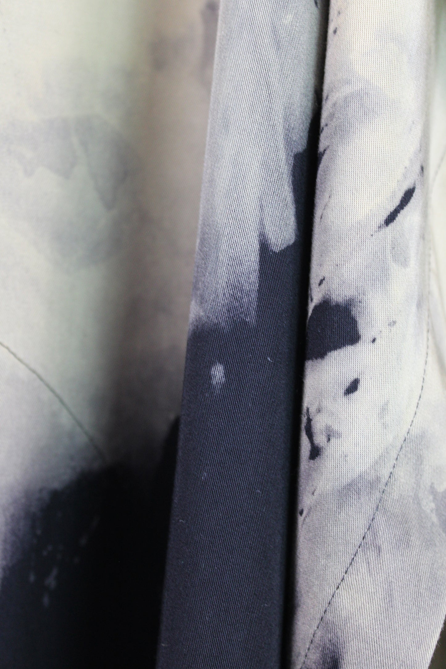 Women's Black Faded Viscose Jacket with One-of-a-kind Black Print