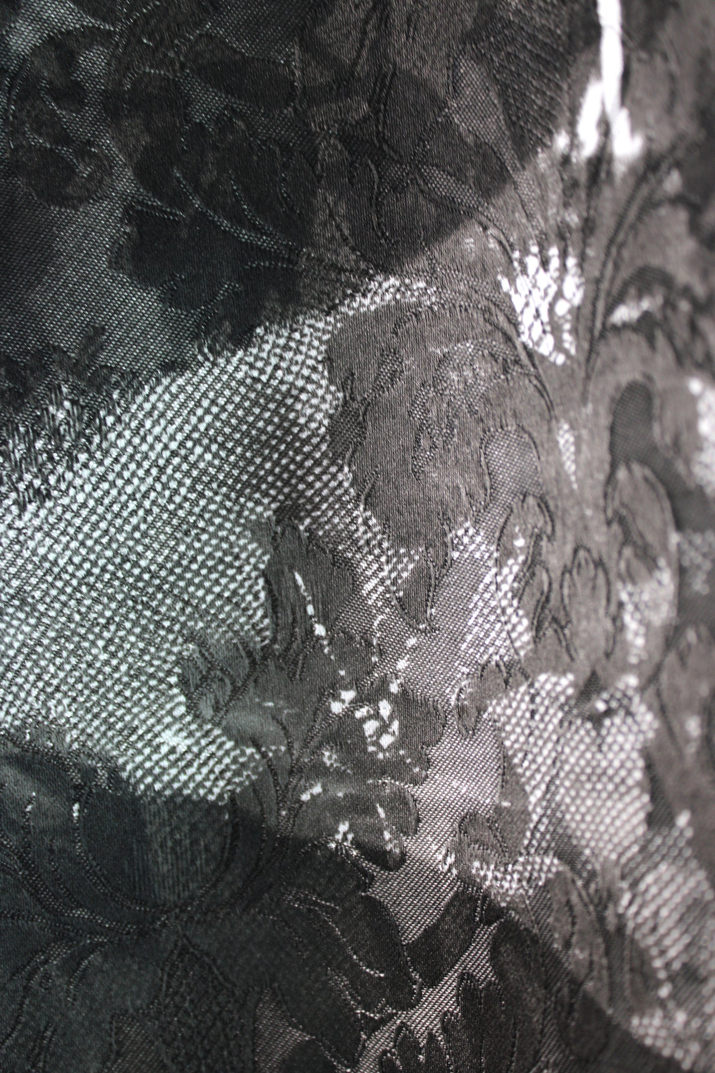 White Silk Jacquard Skirt with Black Print