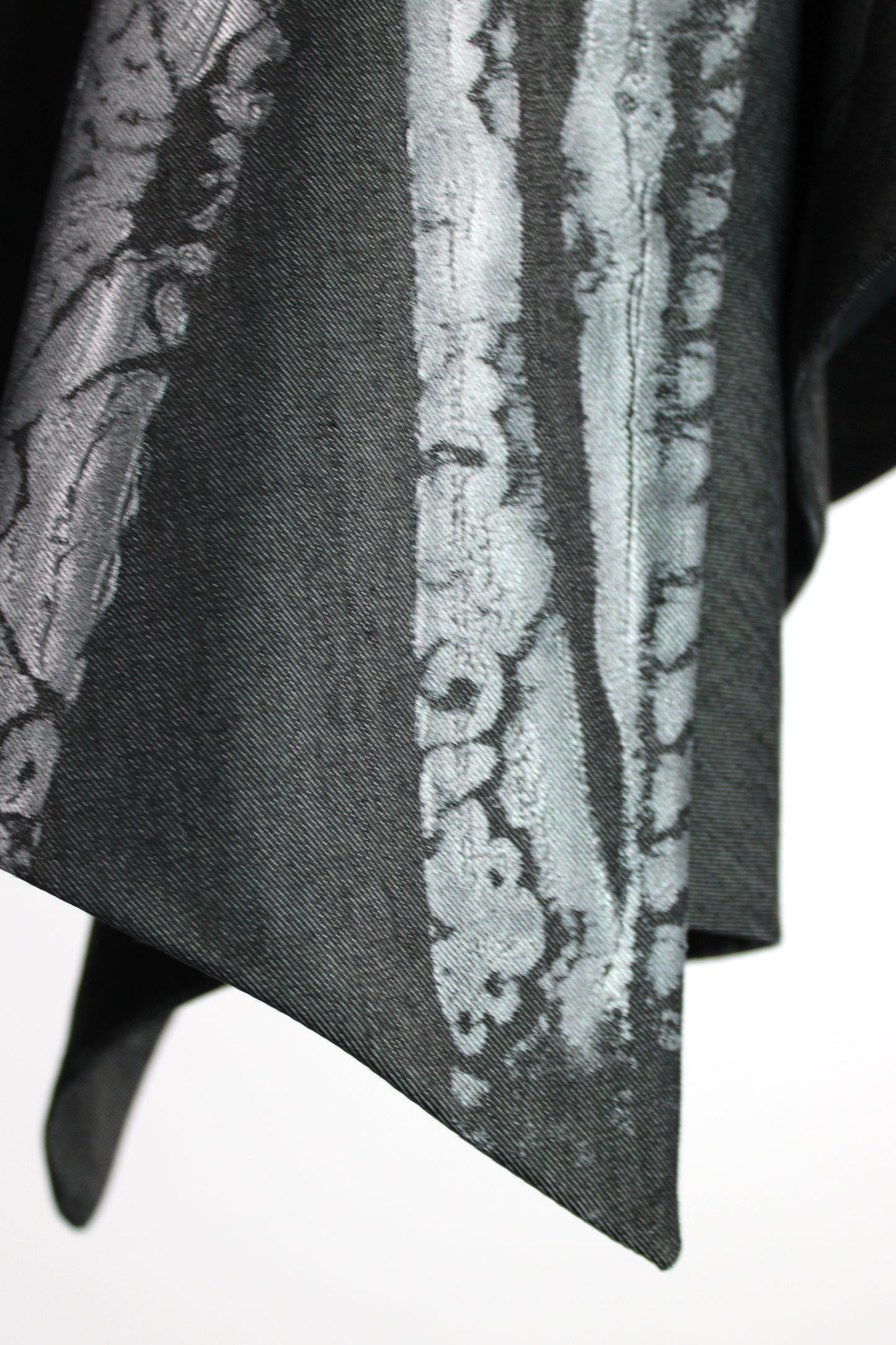 Charcoal Grey Wool Jacket with Pewter Print