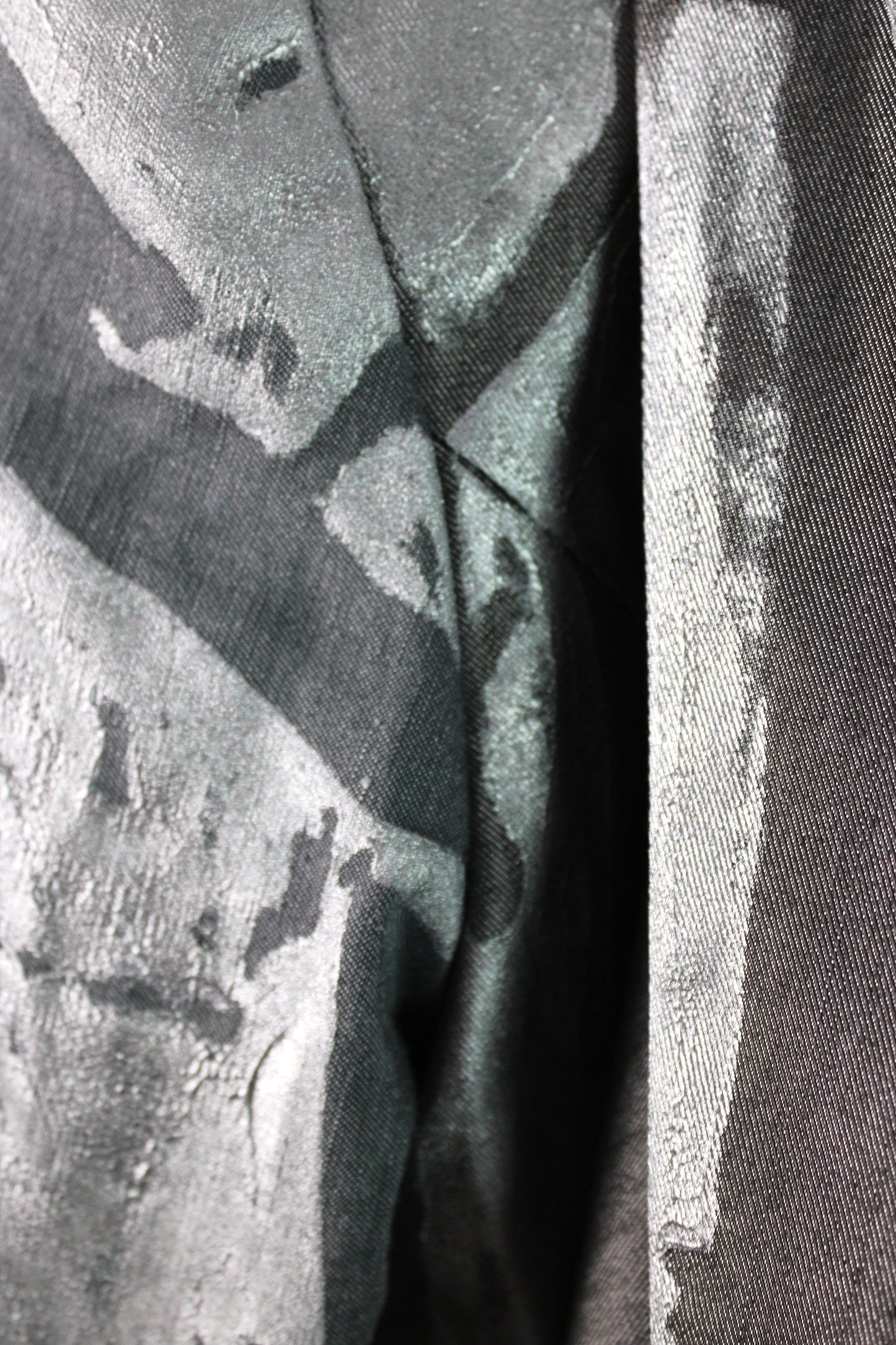 Charcoal Grey Wool Jacket with Pewter Print