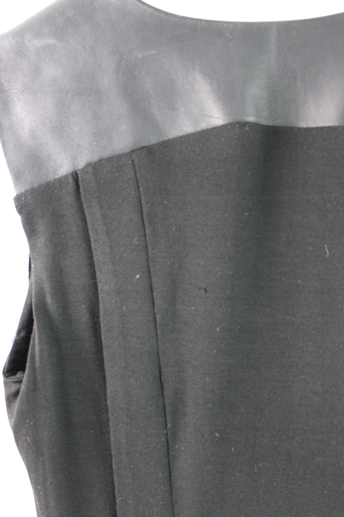 Sleeveless Black Viscose Dress with White Print