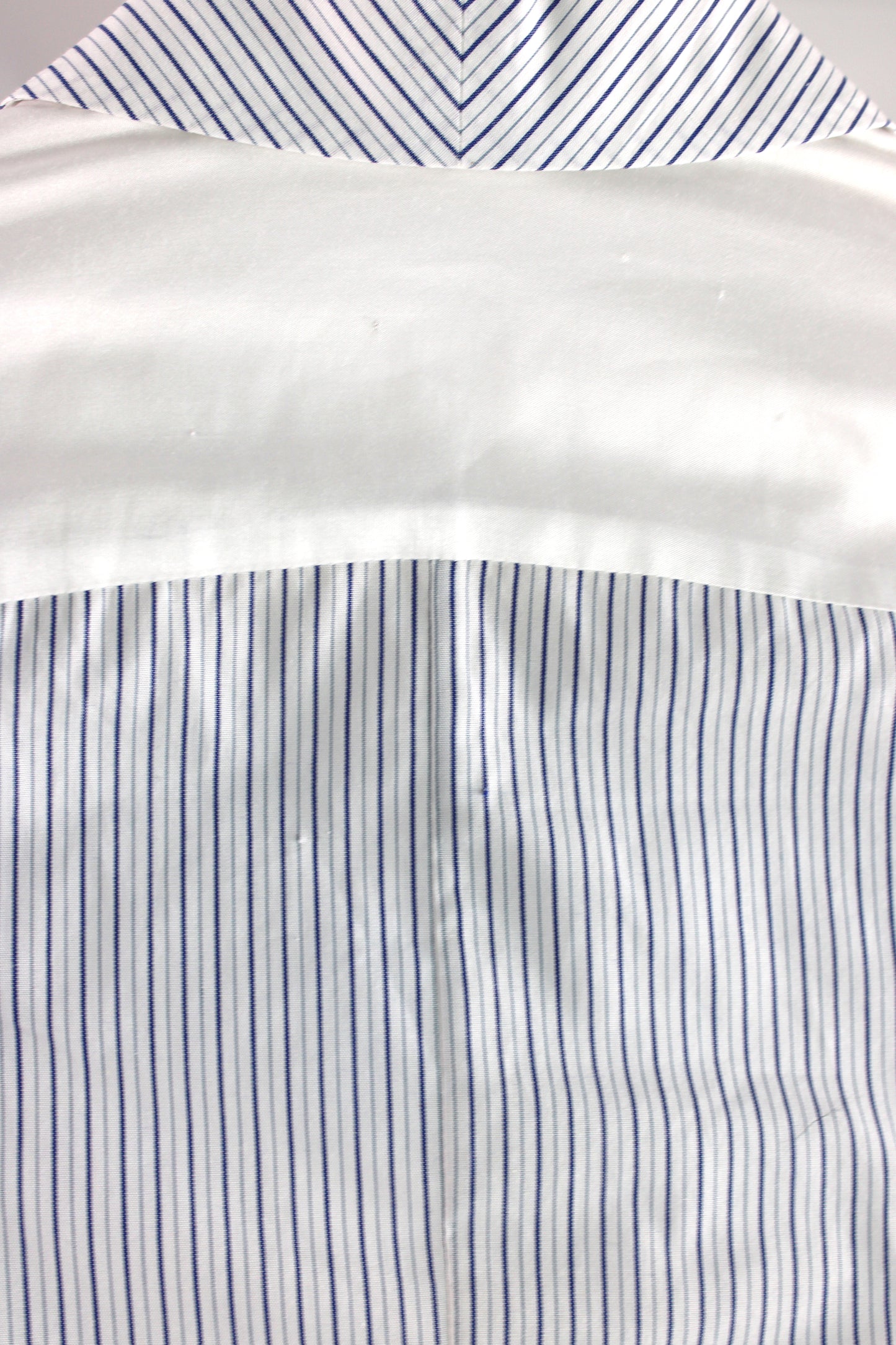 Long Sleeve Blue Pinstripe Cotton Shirt with Blue Floral Print