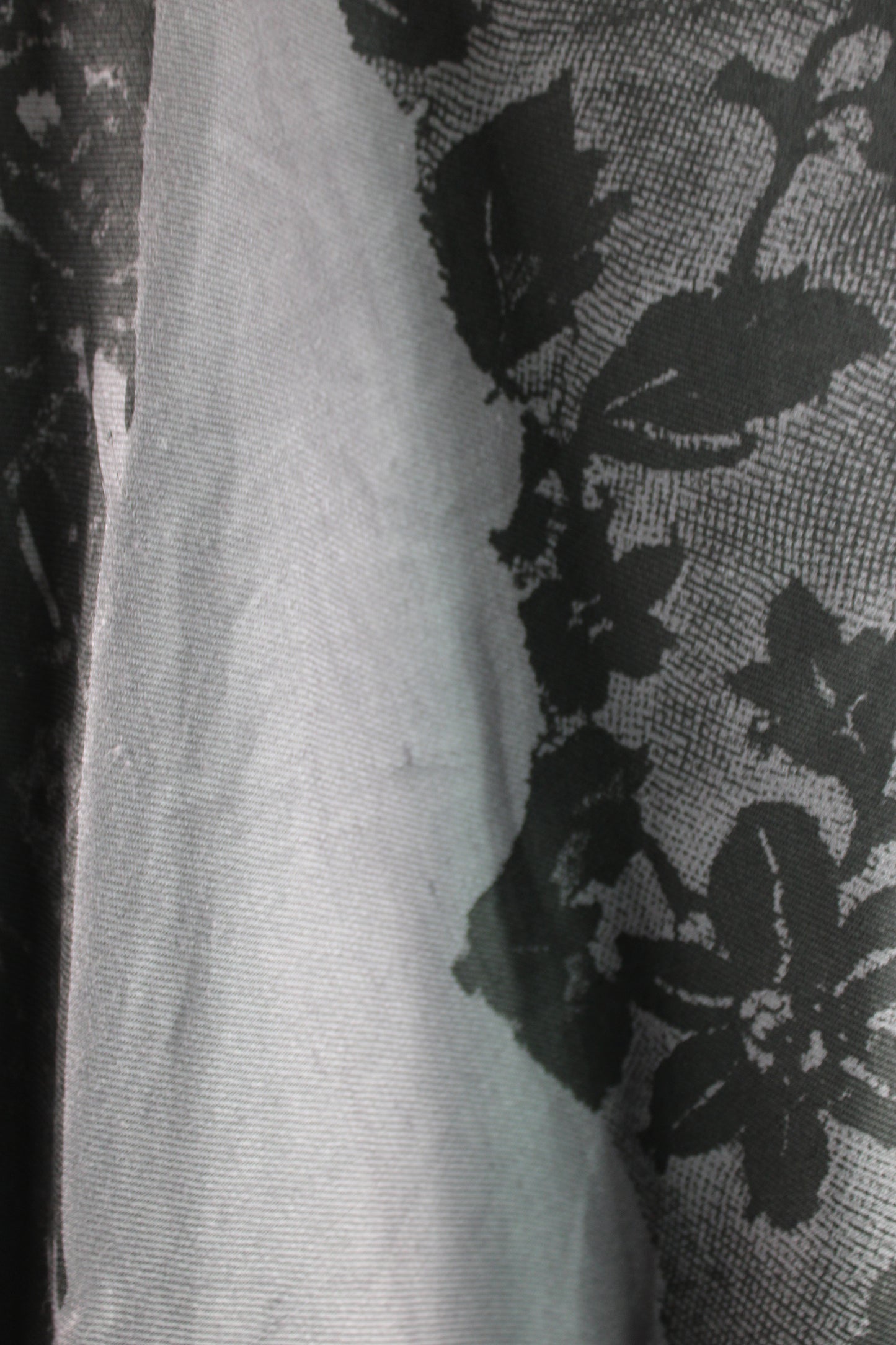 Grey Bamboo Wrap Skirt with Black Lace Print