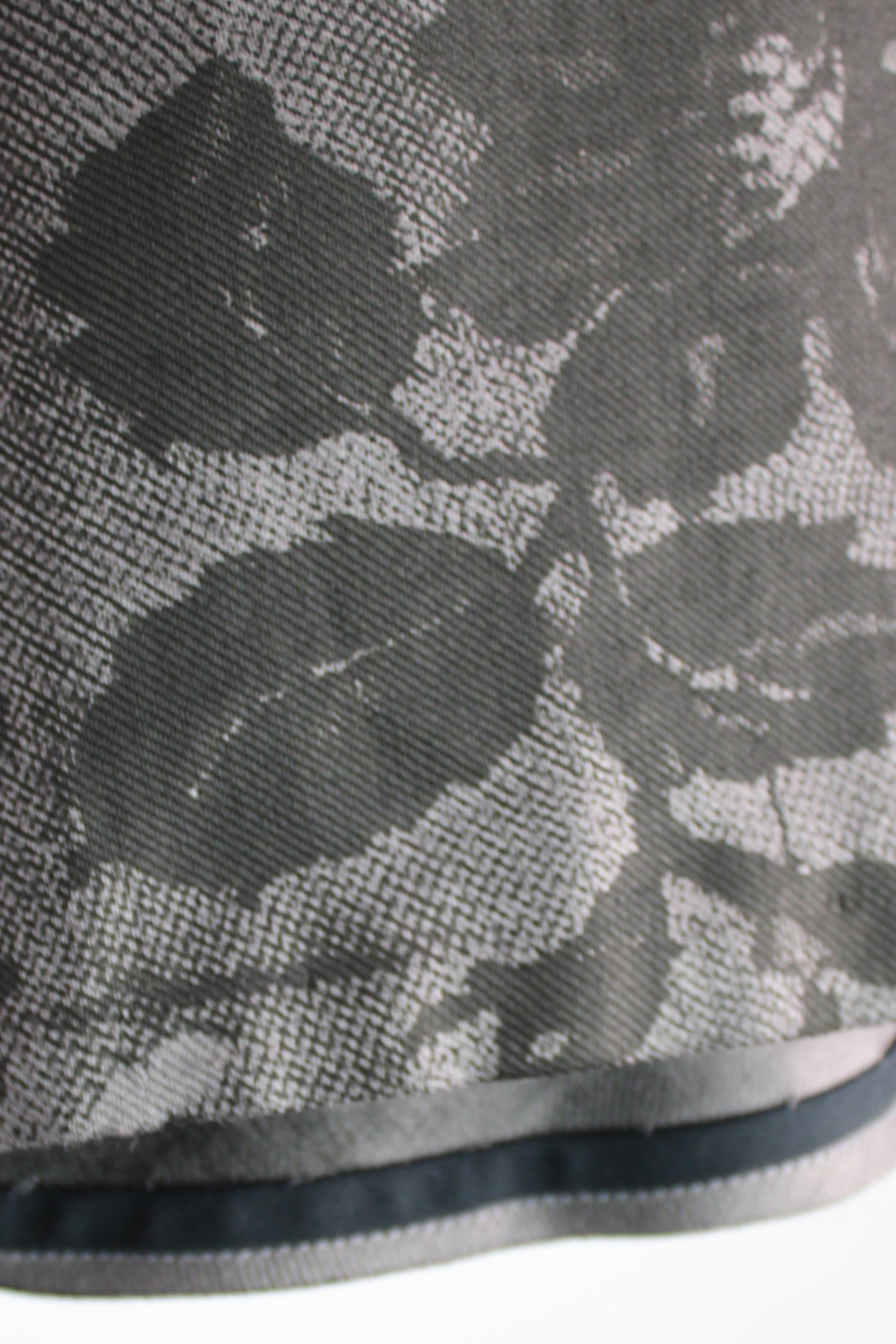 Grey Bamboo Wrap Skirt with Black Lace Print