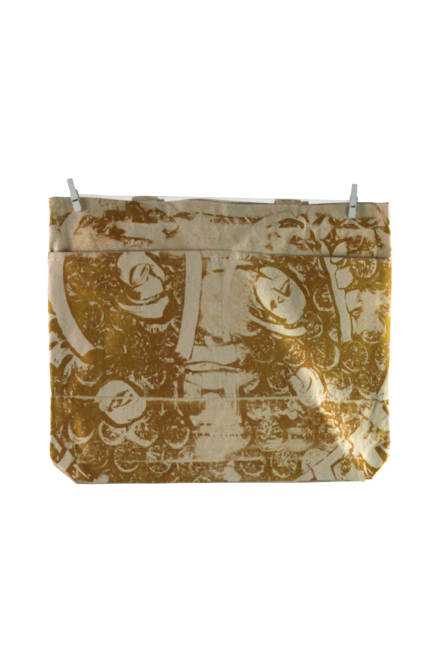 Canvas Tote with Gold Mask Print