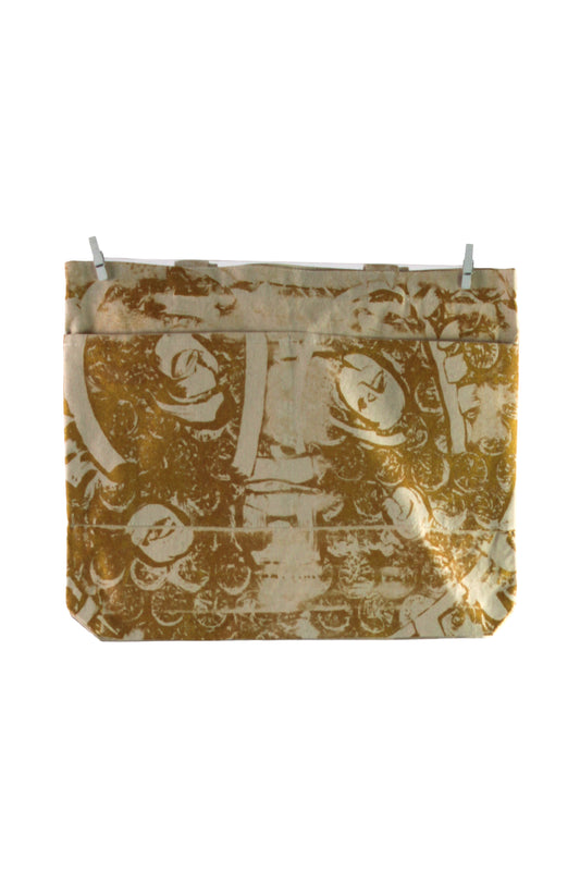 Canvas Tote with Gold Mask Print