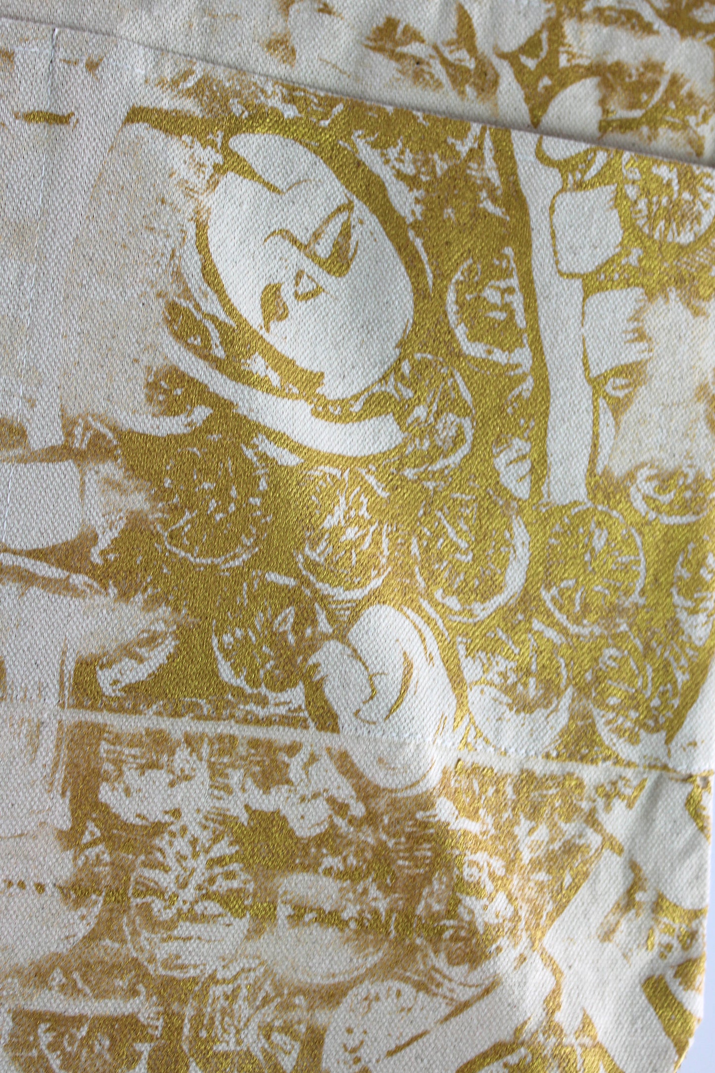 Canvas Tote with Gold Mask Print