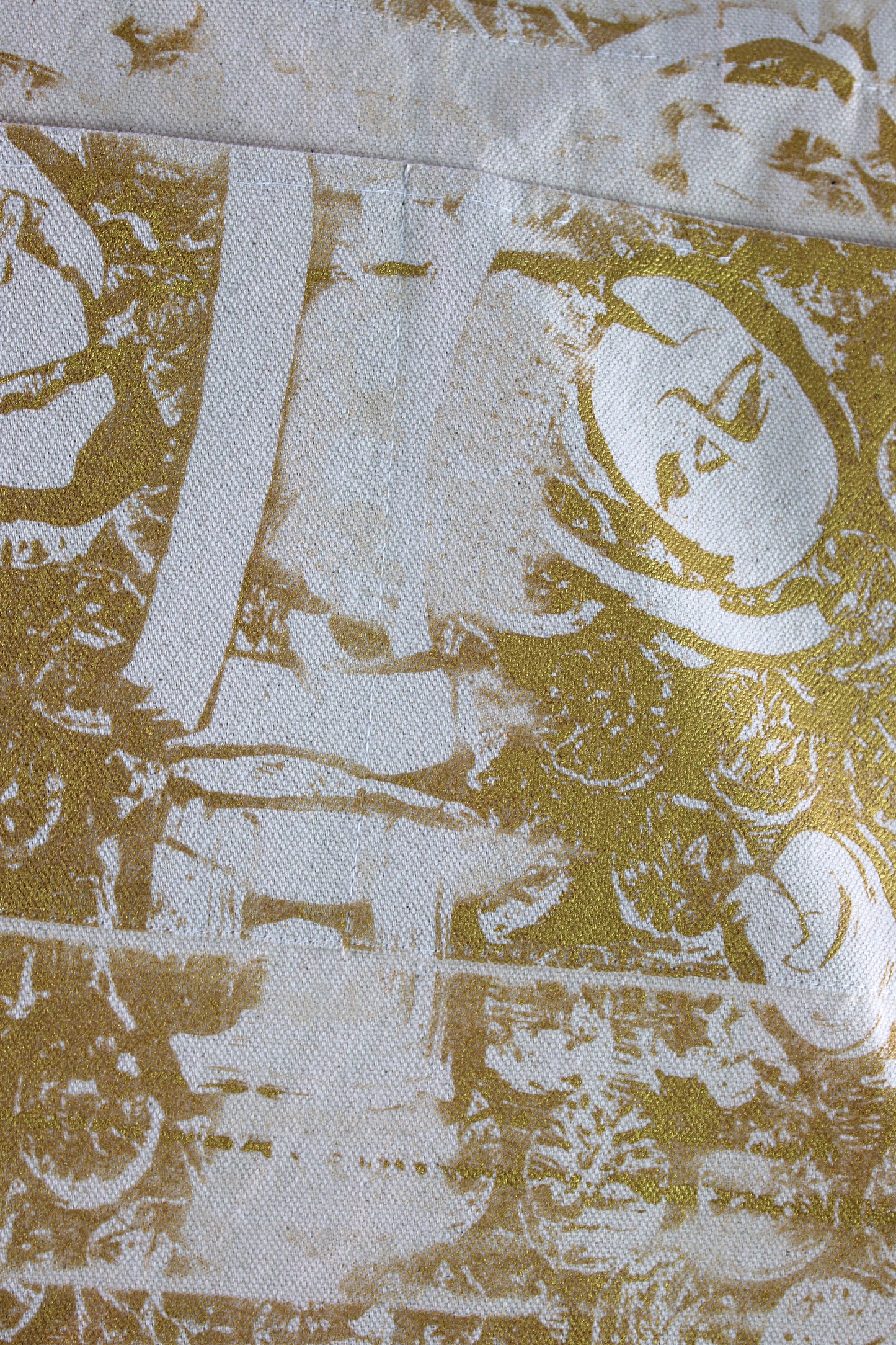 Canvas Tote with Gold Mask Print