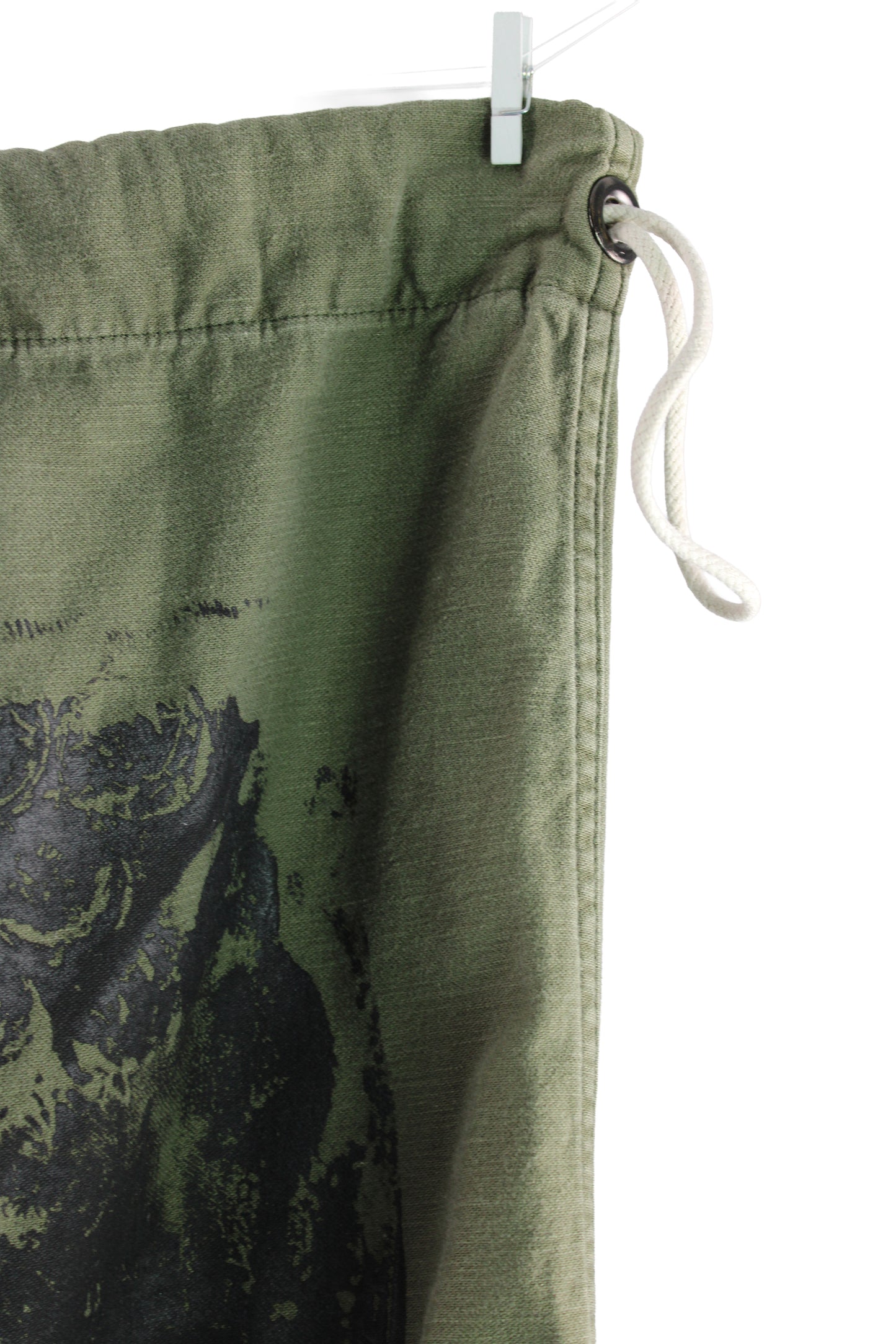 Green Army Laundry Bag with Black Mask Print
