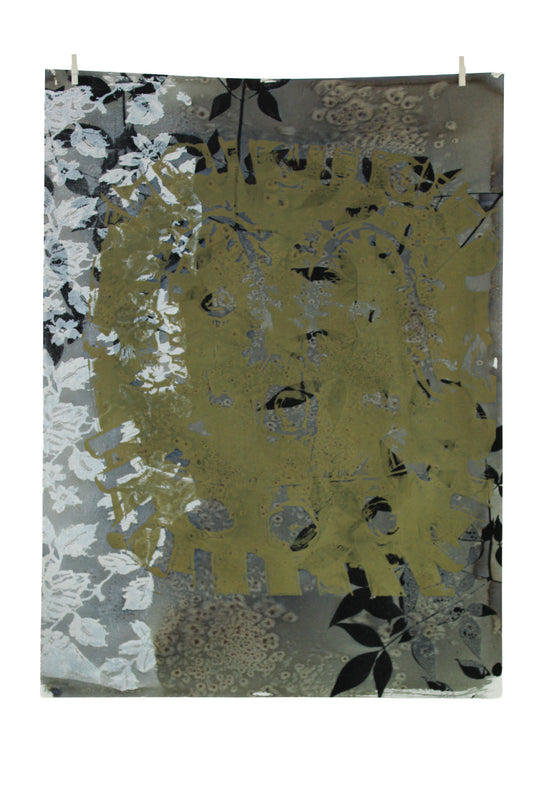 Water Color and Textile Ink Composite Art