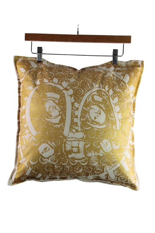 Canvas Pillow with Gold Mask Print