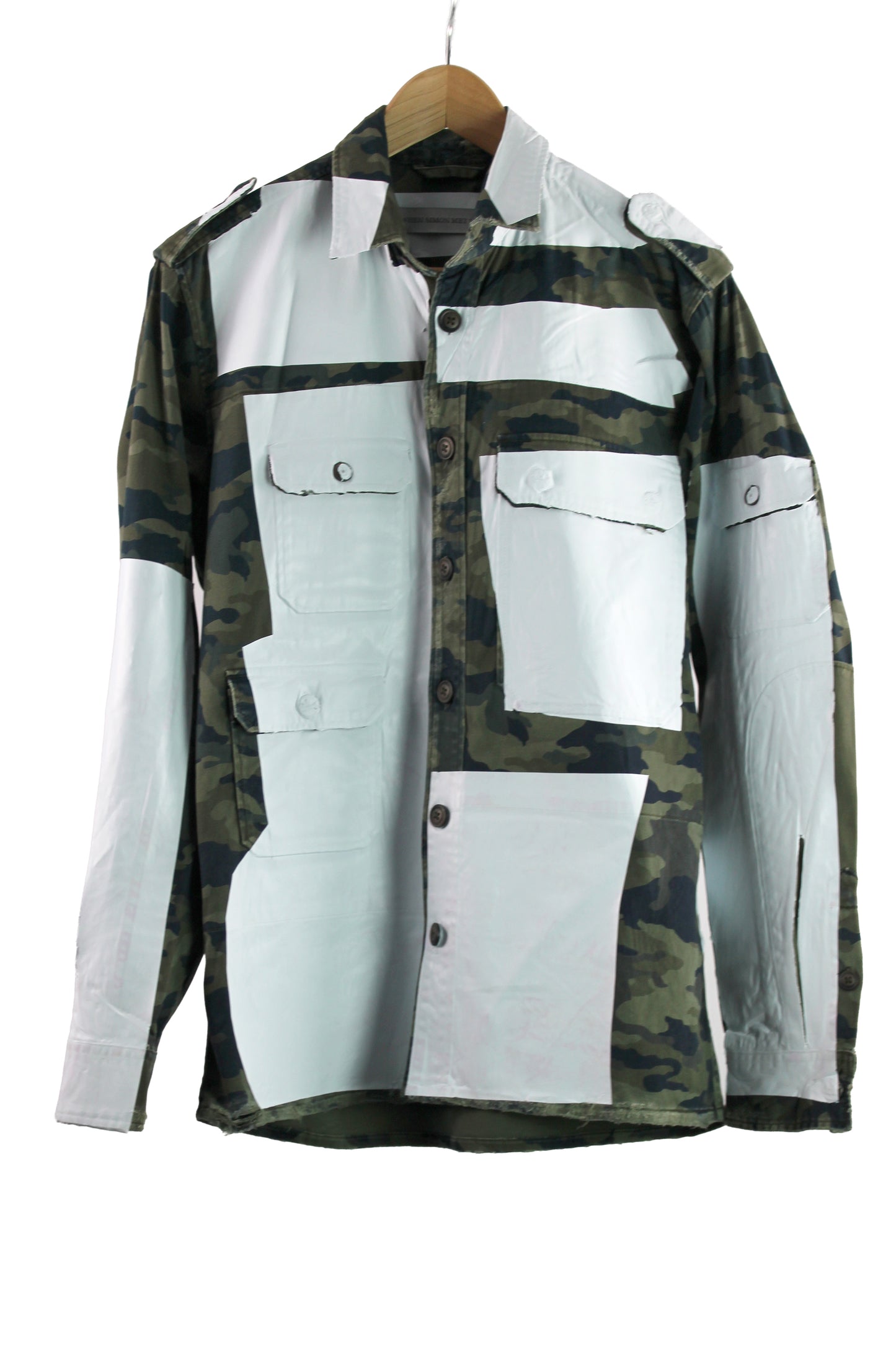 Men's Vintage Camo Shirt with White Foil