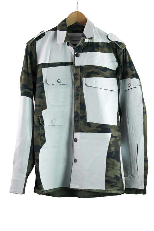Men's Vintage Camo Shirt with White Foil