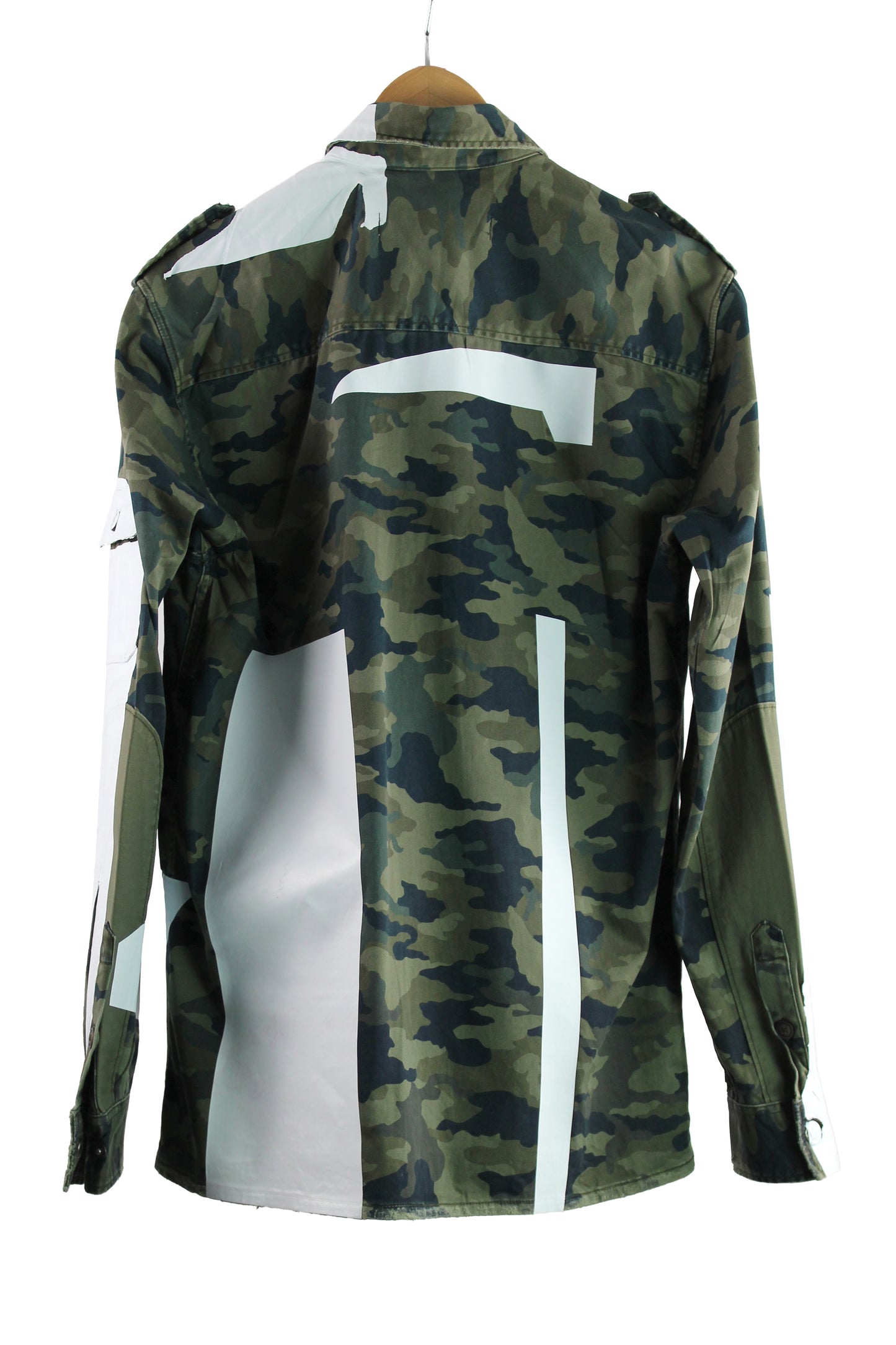 Men's Vintage Camo Shirt with White Foil