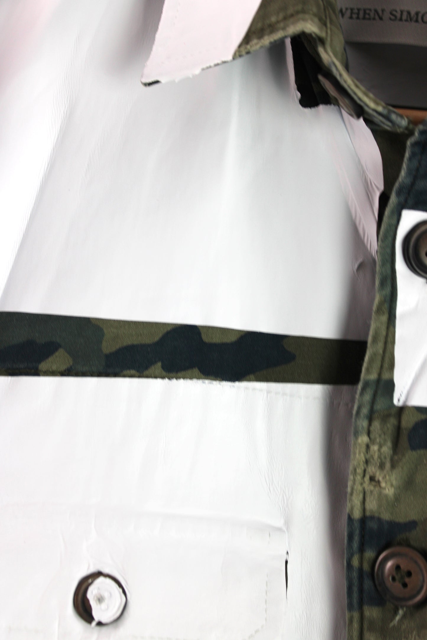 Men's Vintage Camo Shirt with White Foil