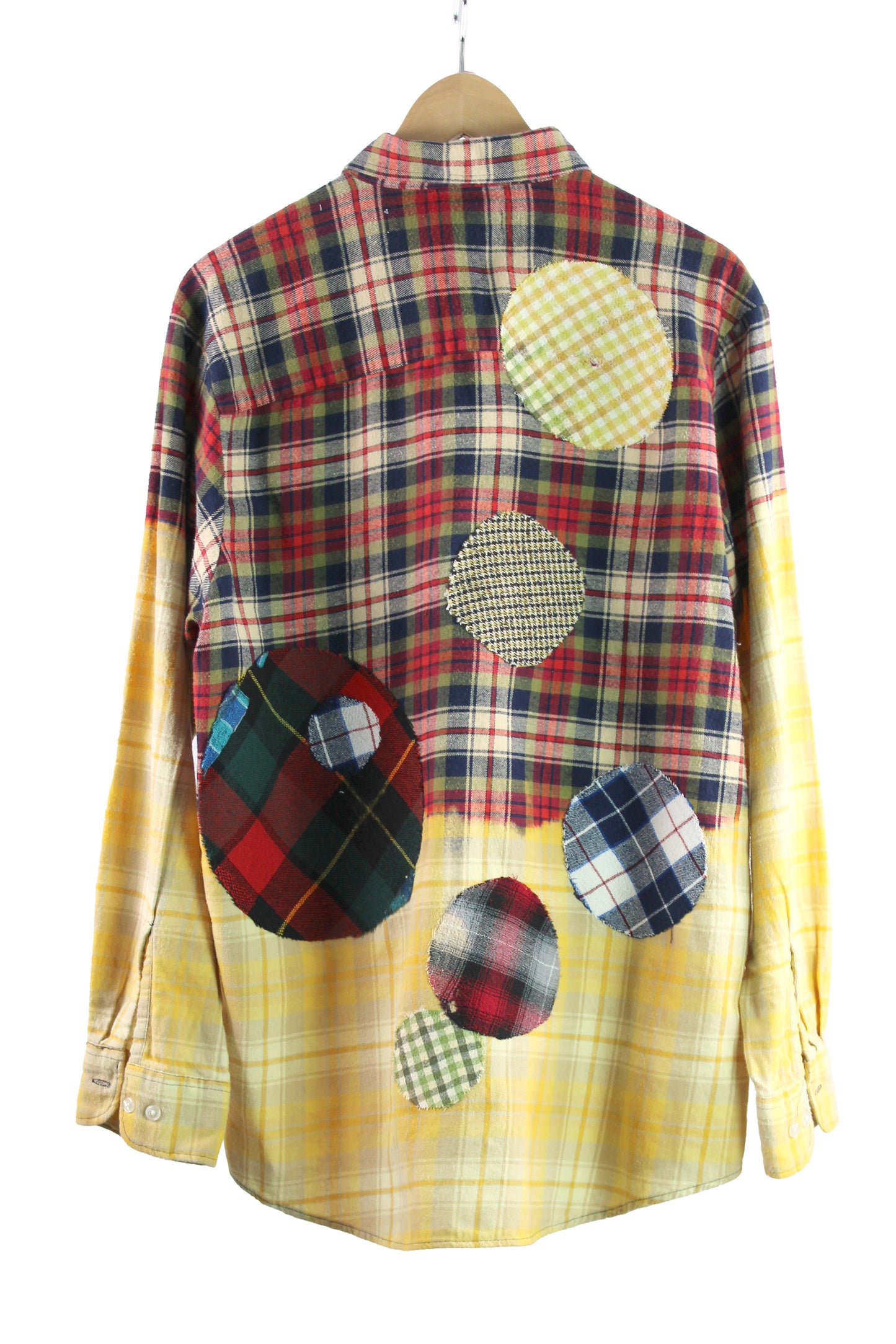 Men's Long Sleeve Cotton Plaid Flannel Shirt with Felt