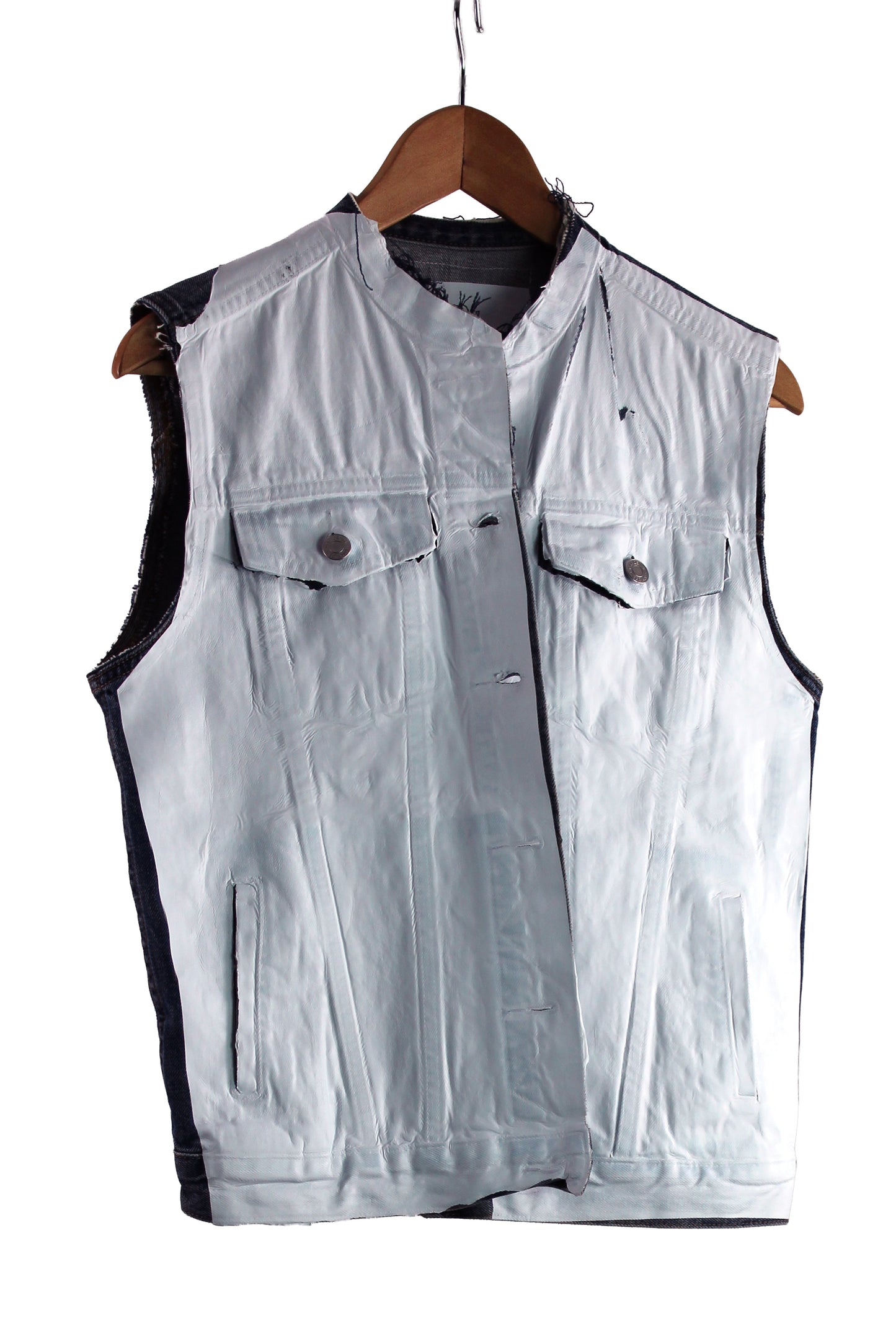 Women's Jean Vest with White Foil