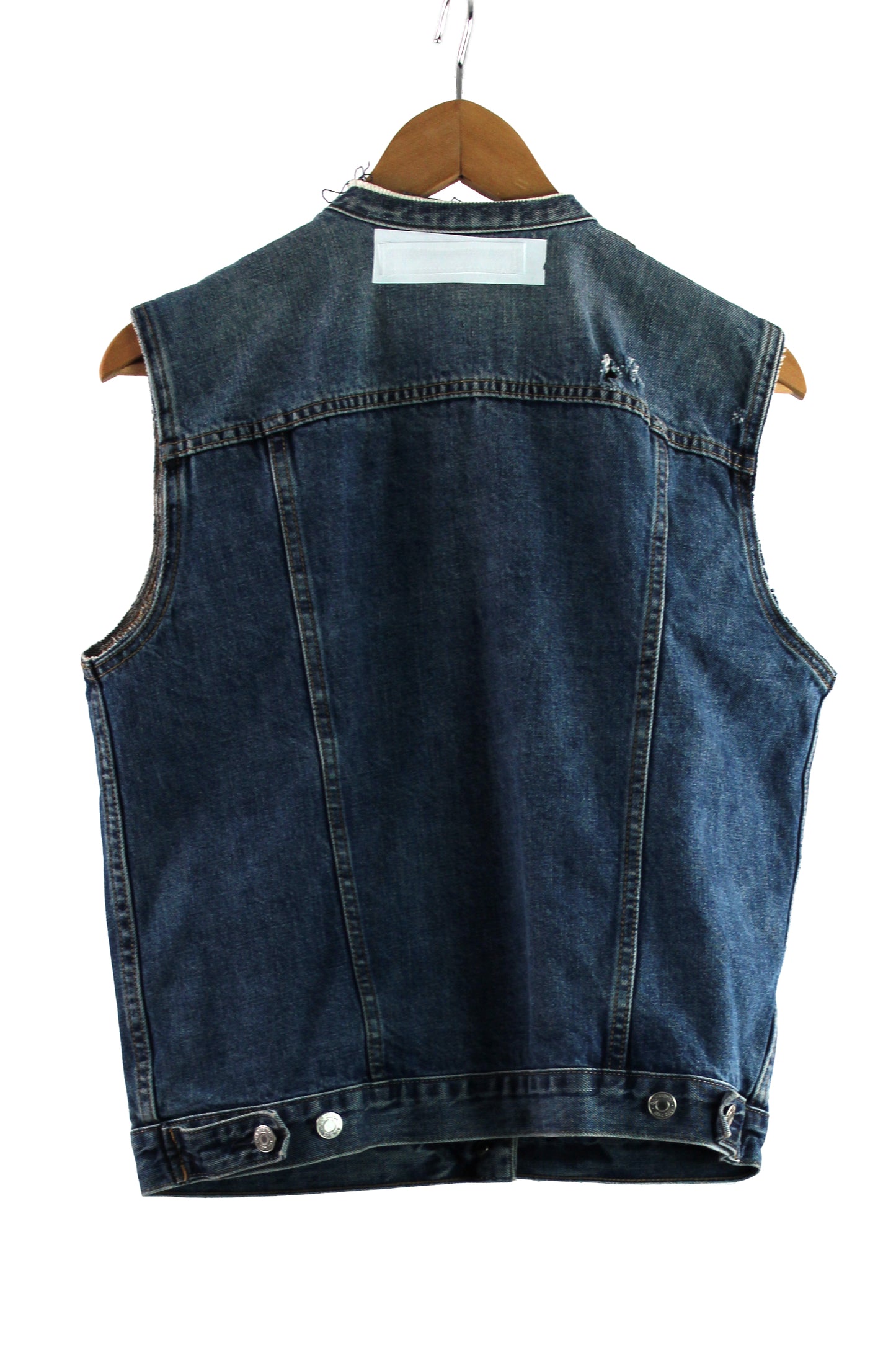 Women's Jean Vest with White Foil