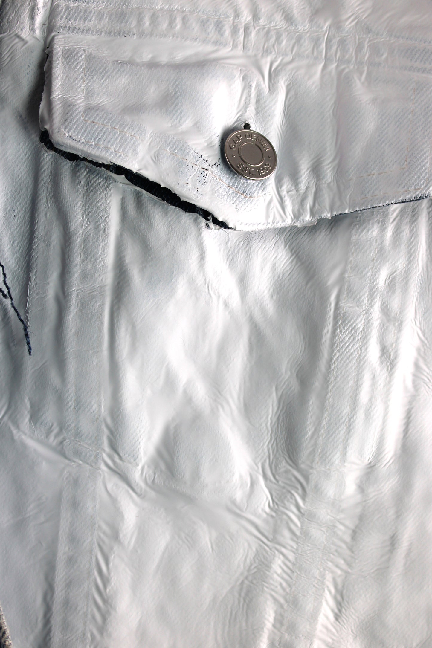 Women's Jean Vest with White Foil