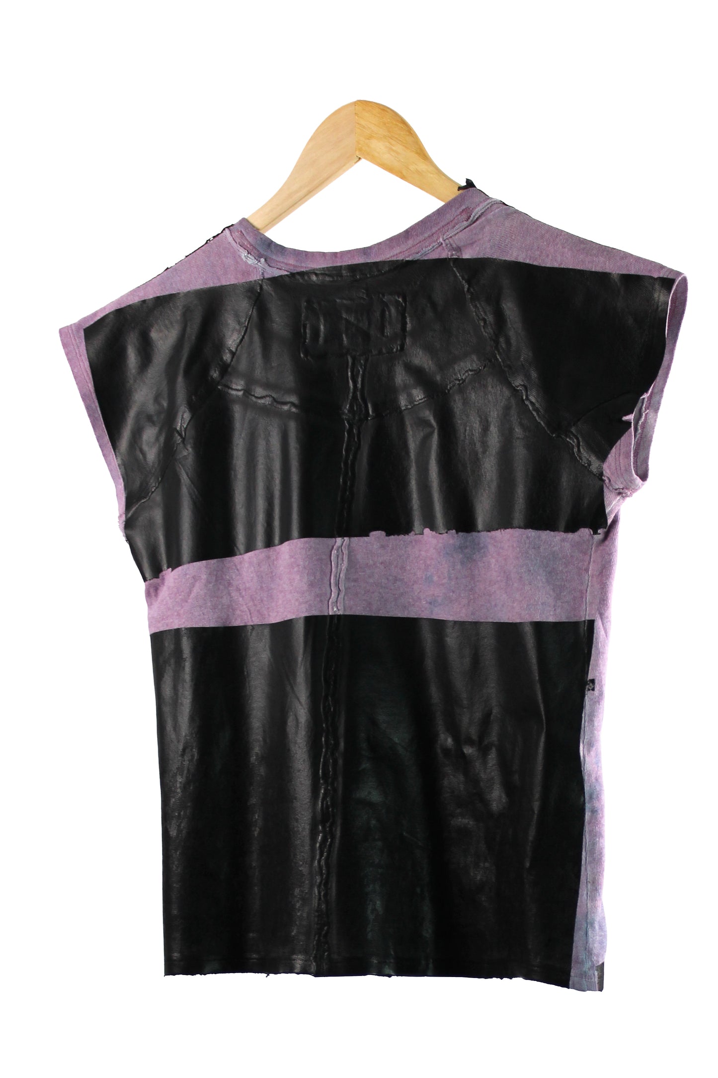Women's Lavender Short Sleeve Cotton T-shirt with Black Foil
