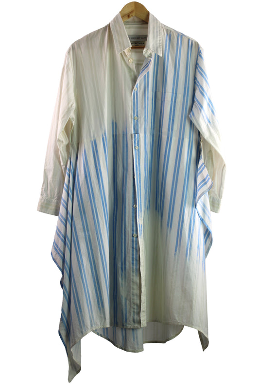 Blue Stripe Cotton Shirt Dress