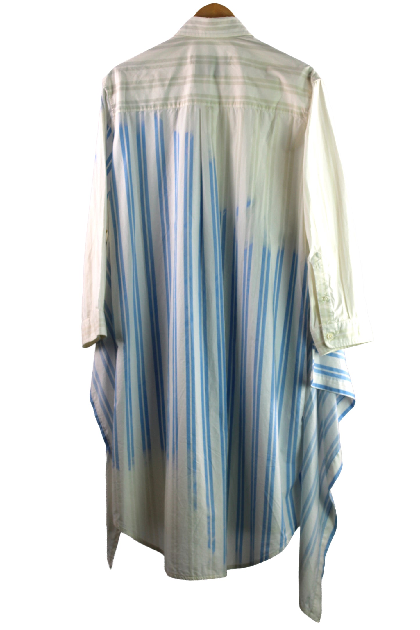 Blue Stripe Cotton Shirt Dress