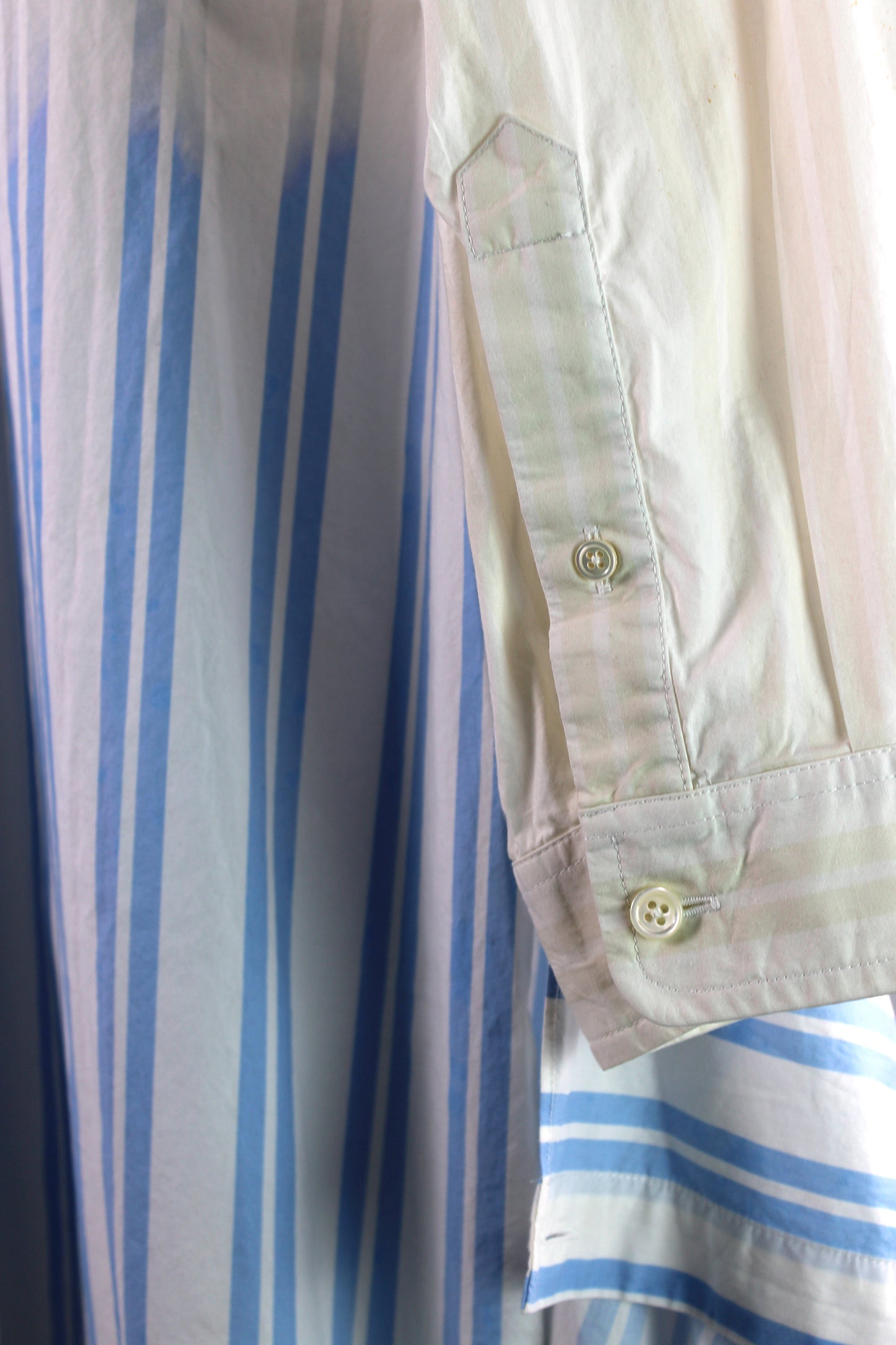 Blue Stripe Cotton Shirt Dress