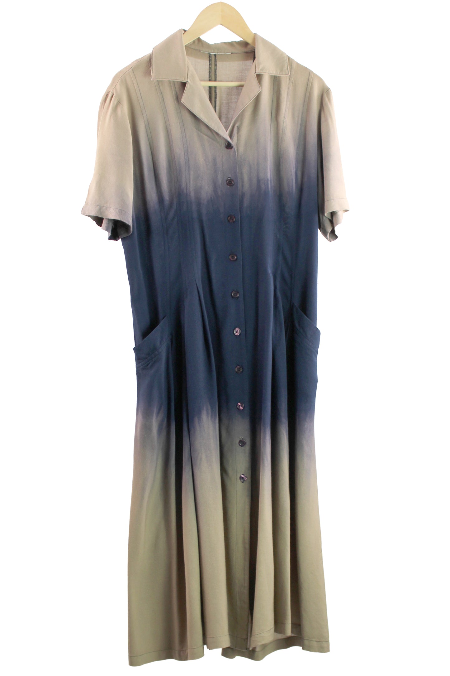 Navy Faded Rayon Day Dress