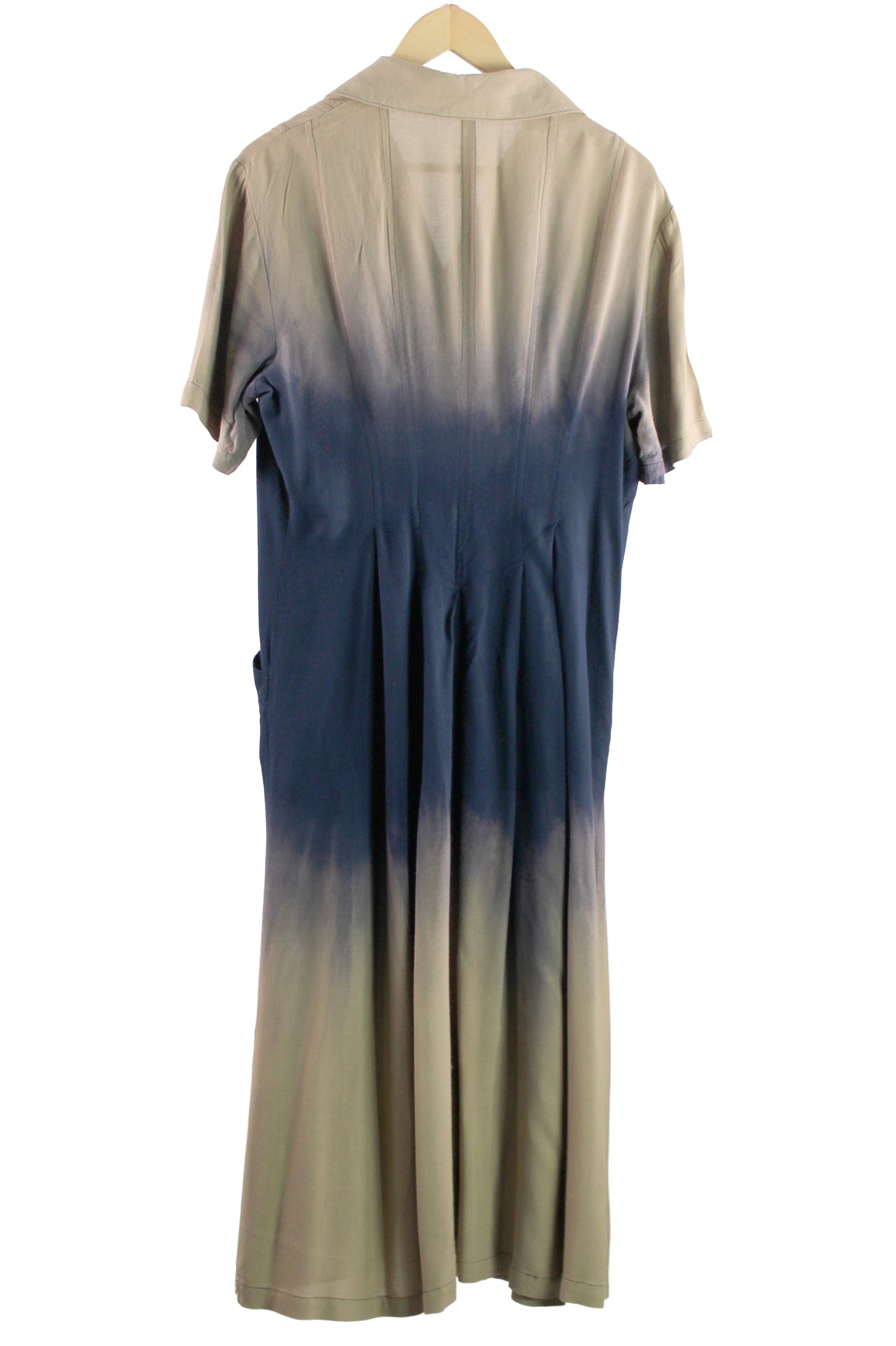 Navy Faded Rayon Day Dress