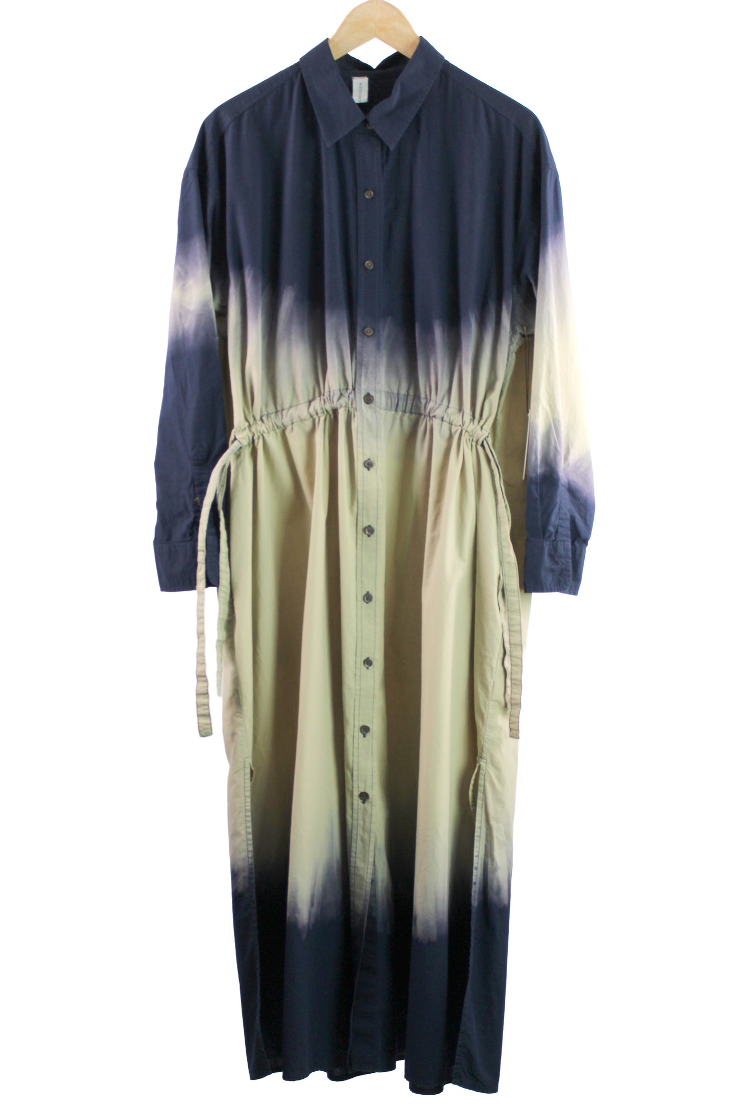 Long Sleeve Cotton Navy Faded Day Dress