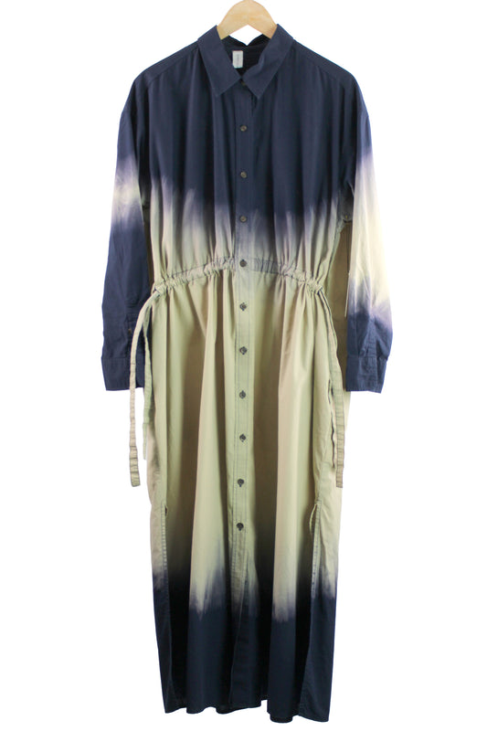 Long Sleeve Cotton Navy Faded Day Dress