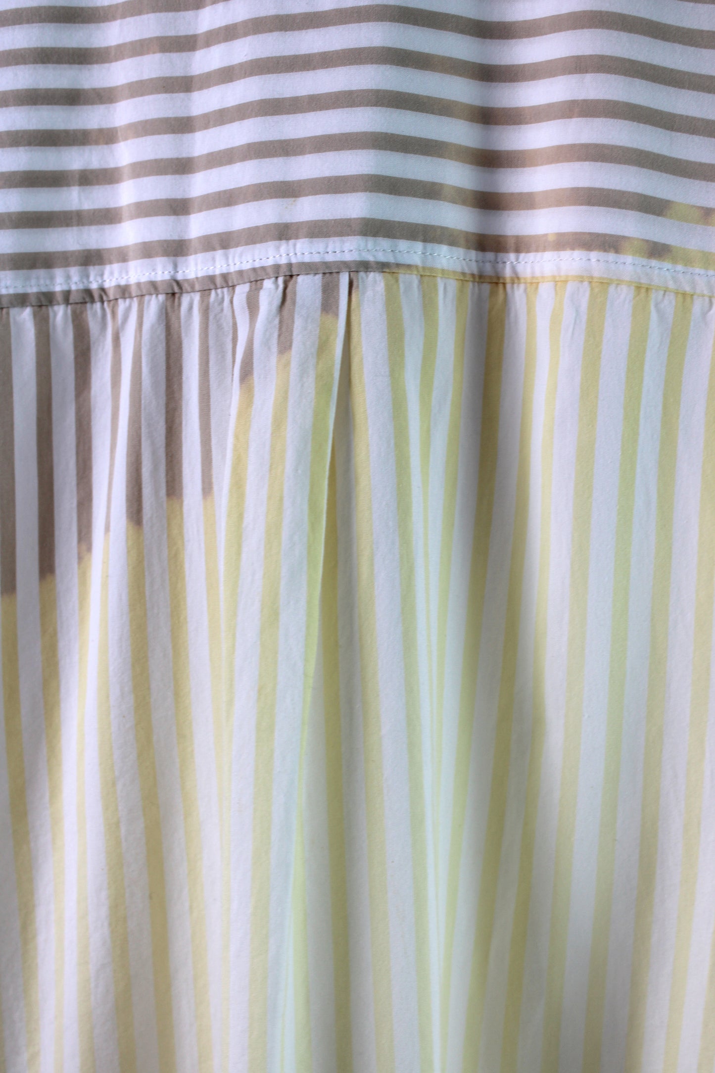 Long Sleeve Beige Faded Cotton Day Dress