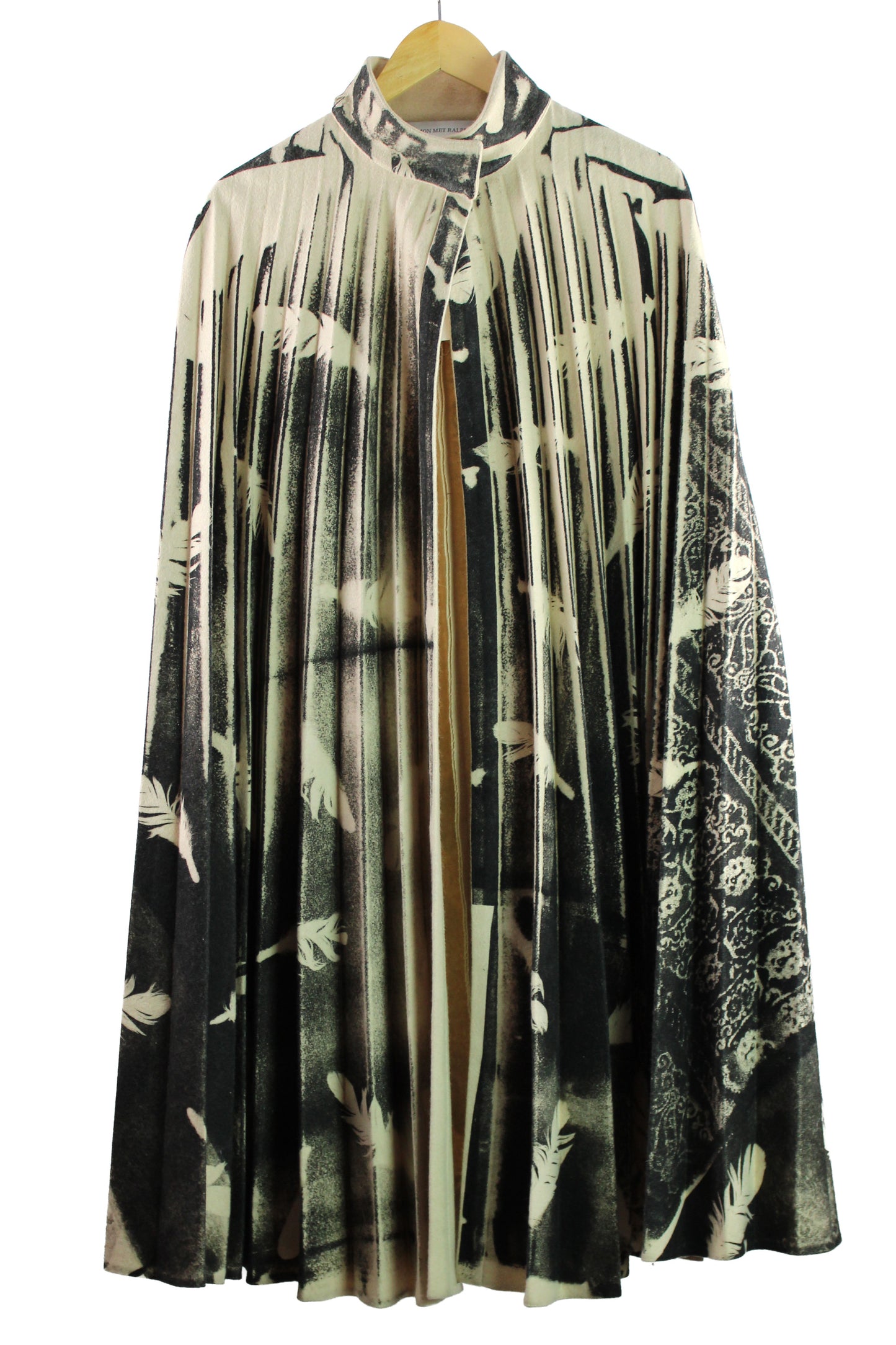 Vintage Krizia Pleated Wool Cape