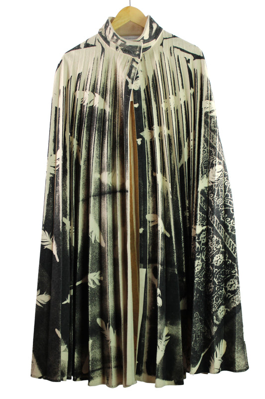 Vintage Krizia Pleated Wool Cape