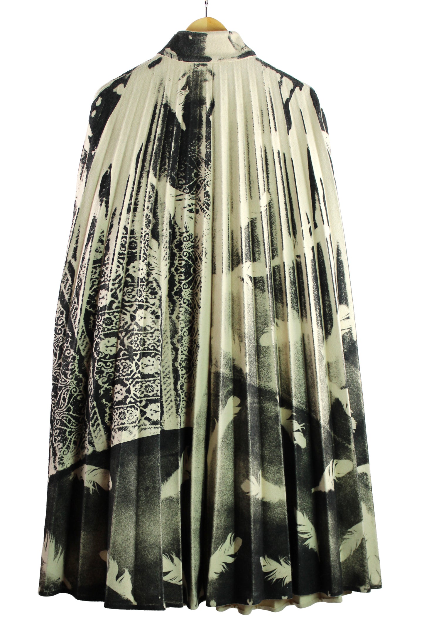 Vintage Krizia Pleated Wool Cape