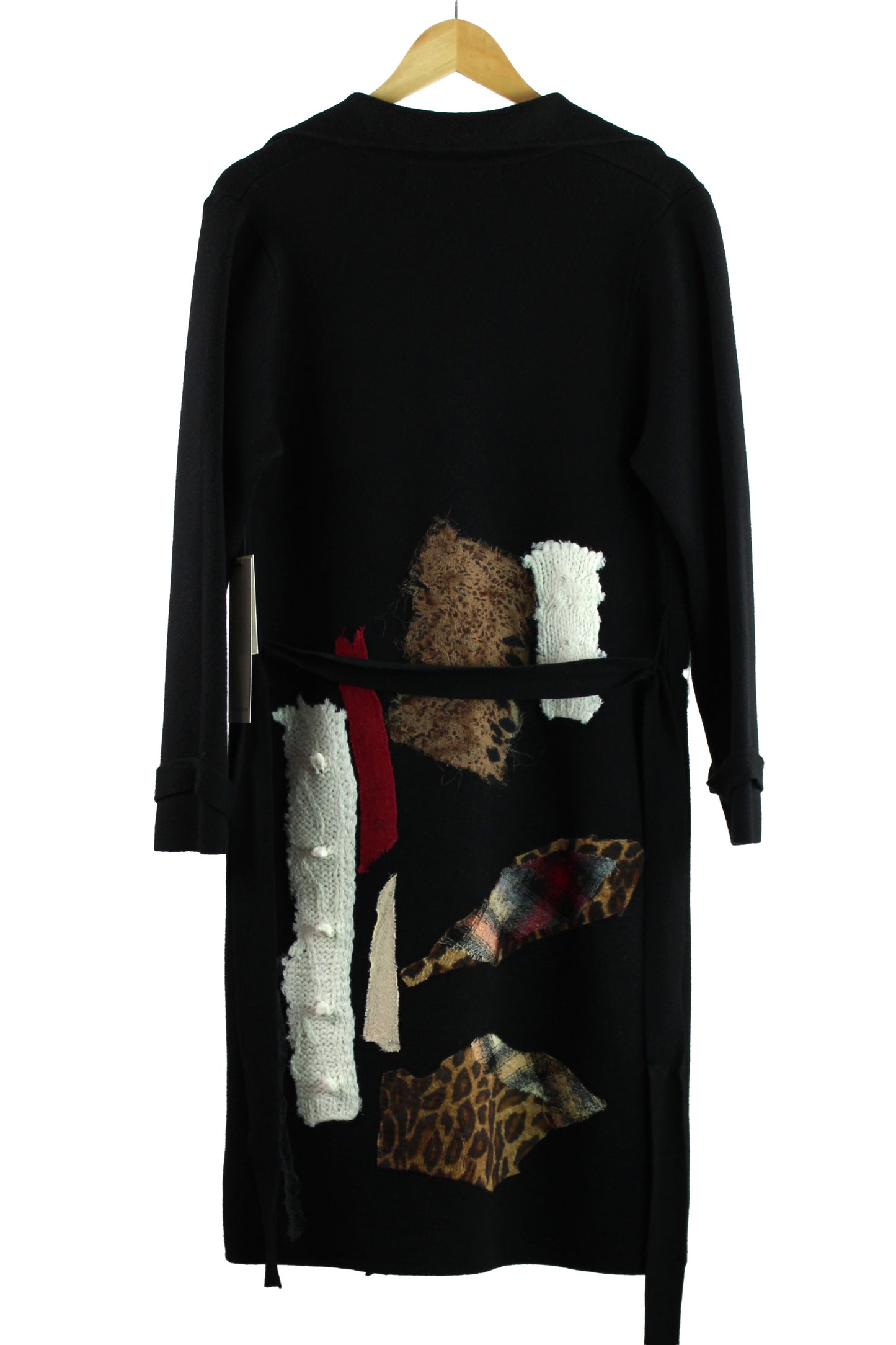 Black Rayon and Nylon Coat with Felting